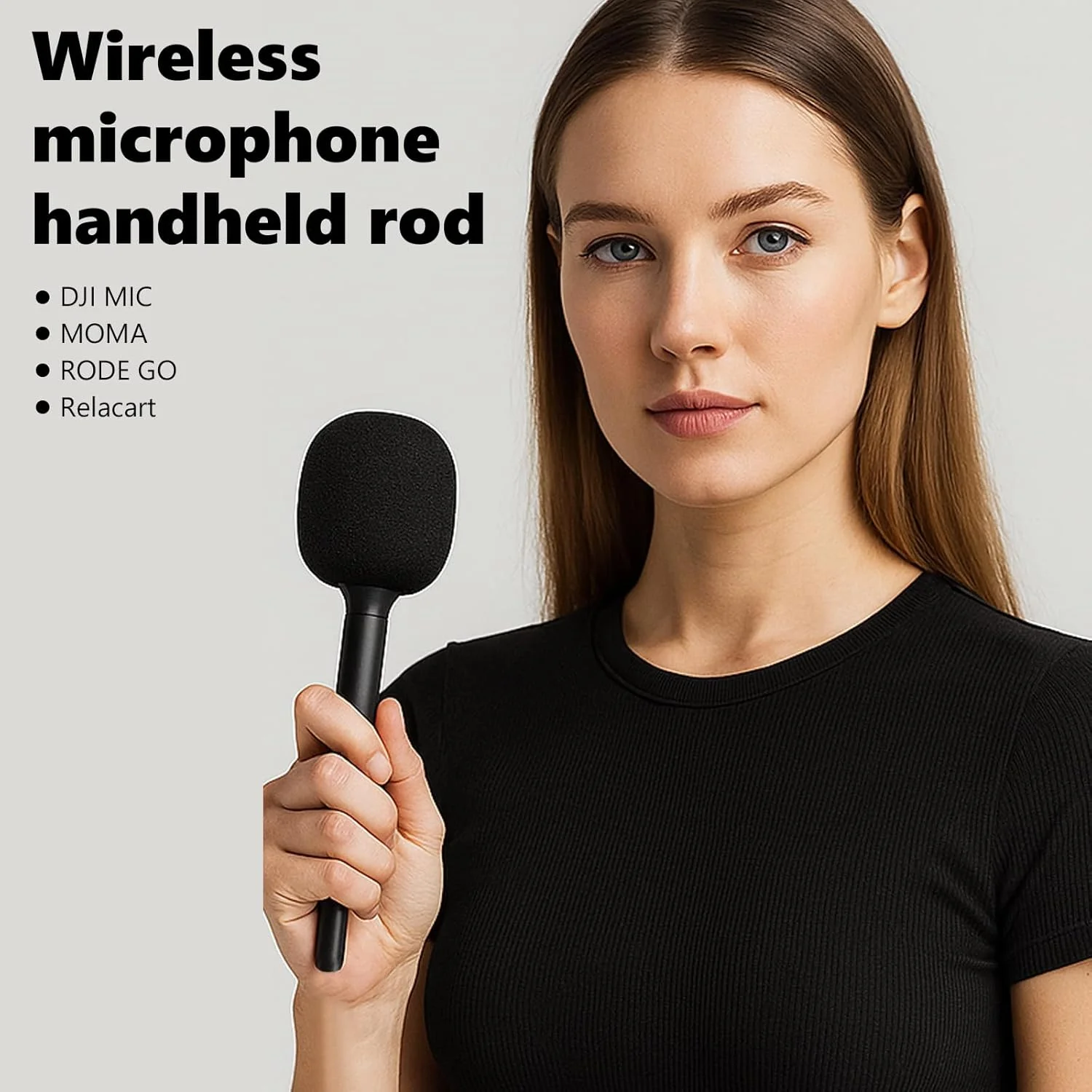 نگهدارنده میکروفون دستی برای میکروفون های بی سیم RODE و DJI، سازگار با تجهیزات Lavalier، ایستگاه های پرچم، ولاگ، پادکست، گزارشگری (مدل TP20) (1)