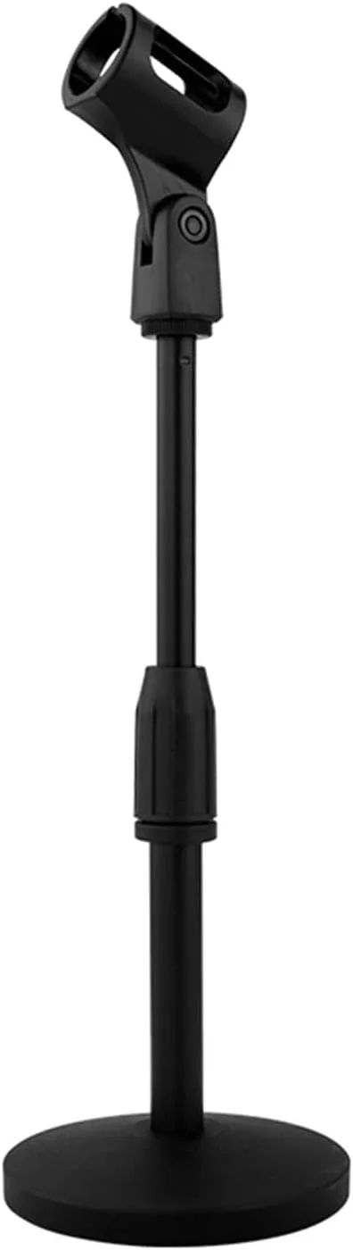 پایه میکروفون رومیزی با قابلیت نصب، پایه میکروفون رومیزی قابل تنظیم ارتقا یافته با پایه پلاستیکی ضد لغزش به همراه گیره میکروفون و پیچ سازگار با میکروفون های تا 35 سانتی متر