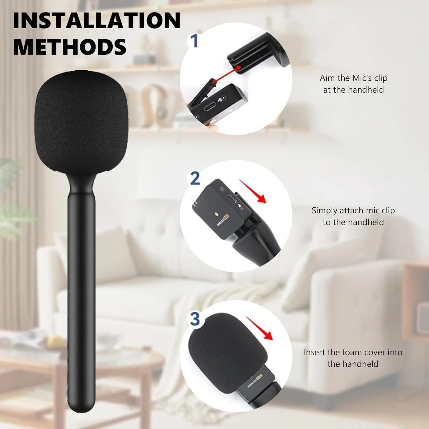 نگهدارنده میکروفون دستی برای میکروفون های بی سیم RODE و DJI، سازگار با تجهیزات Lavalier، ایستگاه های پرچم، ولاگ، پادکست، گزارشگری (مدل TP20) (1)