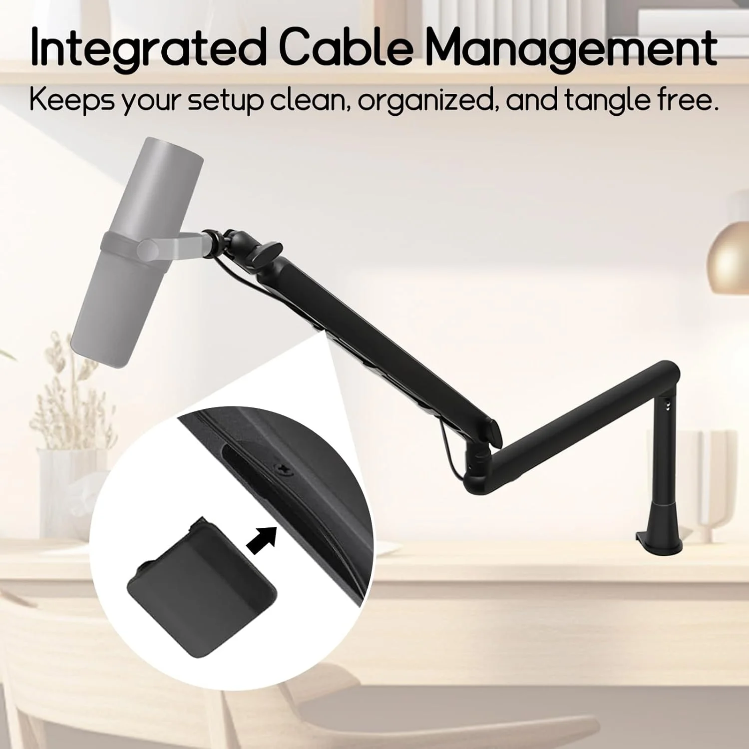 بازوی میکروفون با میله افزایش طول اضافی، چرخش 360 درجه، بازوی میکروفون رومیزی تاشو با آداپتور پیچ 1/4، 3/8، 5/8 اینچ، بازوی میکروفون برای پادکست، استیج یا استودیوی خانگی