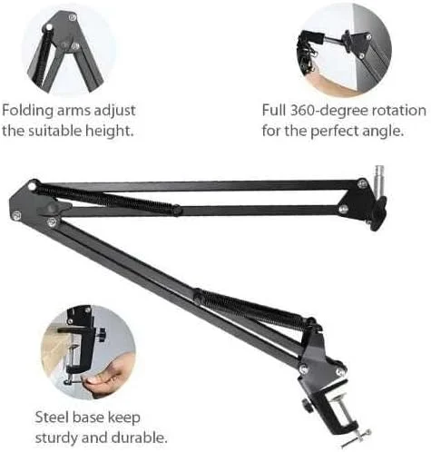 پایه بازویی قیچی ای میکروفون Maono AU-B01، مشکی پایه بازویی قیچی ای میکروفون Maono AU-B01، مشکی