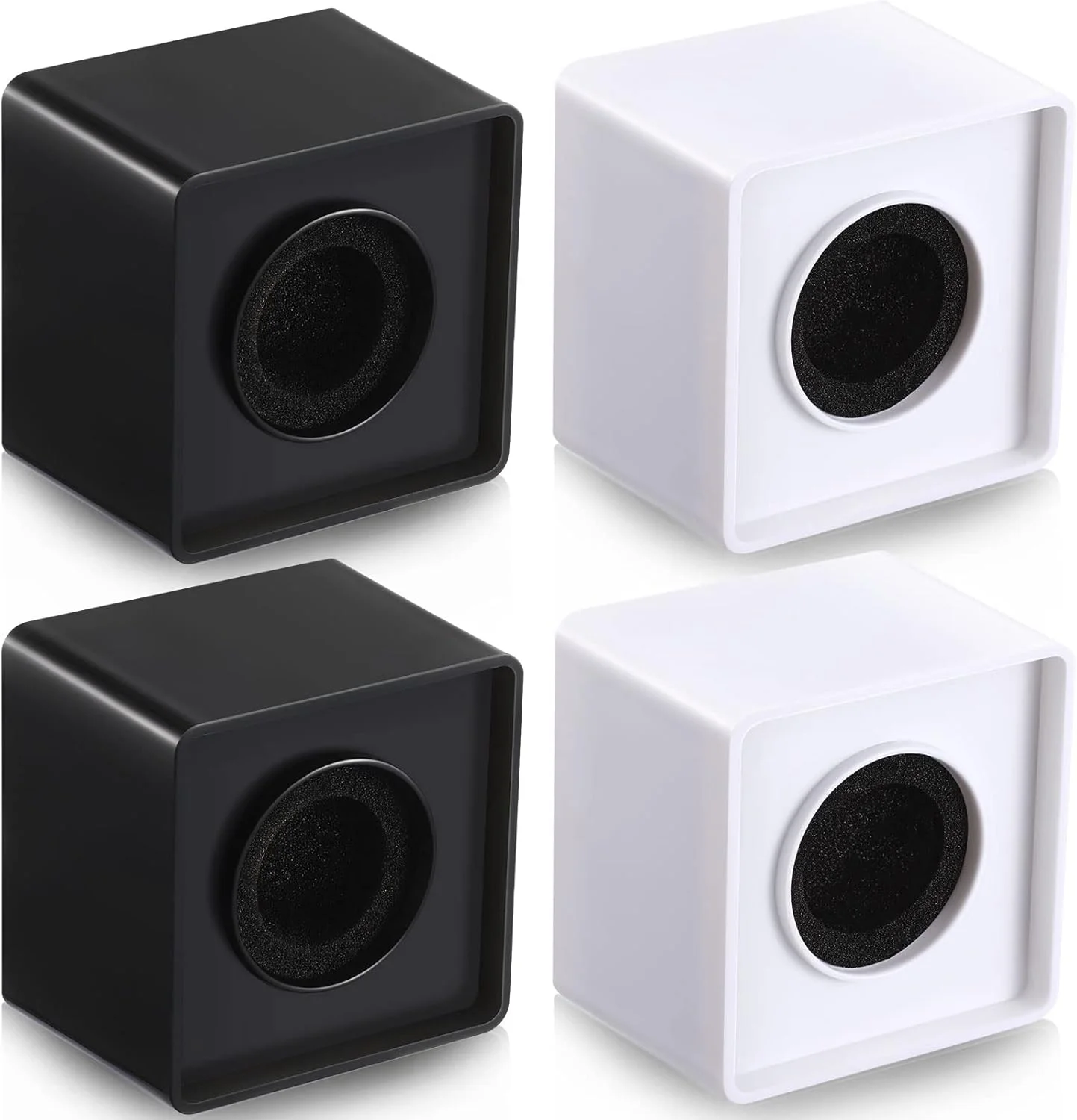 پایه میکروفون مکعبی قابل حمل Landhoow، بسته 4 عددی، مناسب برای مصاحبه، گزارشگر، مجری و استودیو (سفید، مشکی)