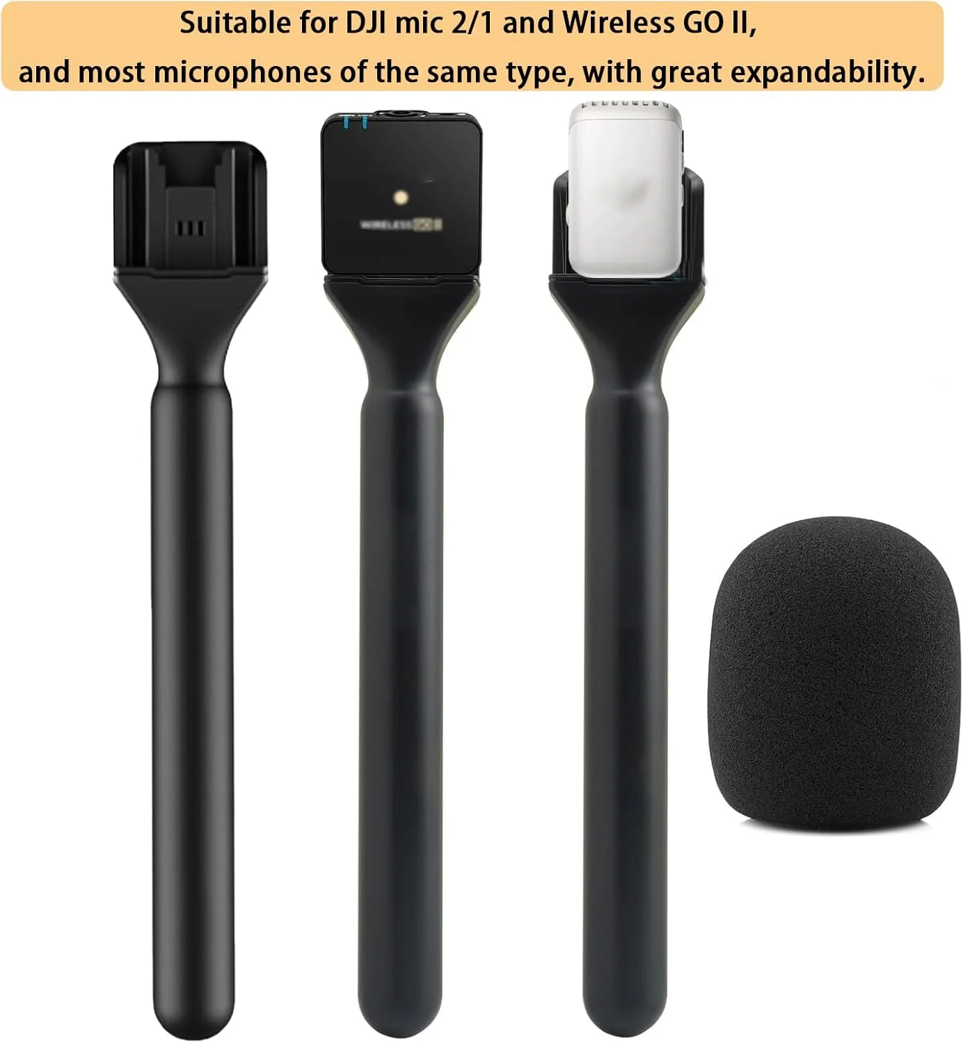 پایه نگهدارنده میکروفون DJI Mic Mini/1/2 / Rode Wireless GO II، دسته ریگ، آداپتور میکروفون یقه ای برای مصاحبه بی سیم، پایه دستی برای DJI Osmo Pocket 3 Mic 2/Hollyland Lark M1 /C1 / 150 / Synco G1/A2
