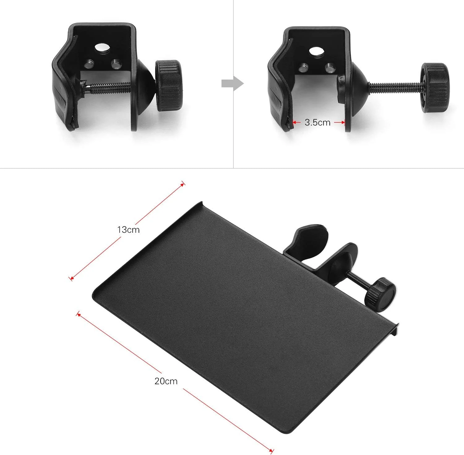 سینی گیره دار پایه میکروفون یونیورسال Irfora، جنس فلزی به همراه گیره نصب