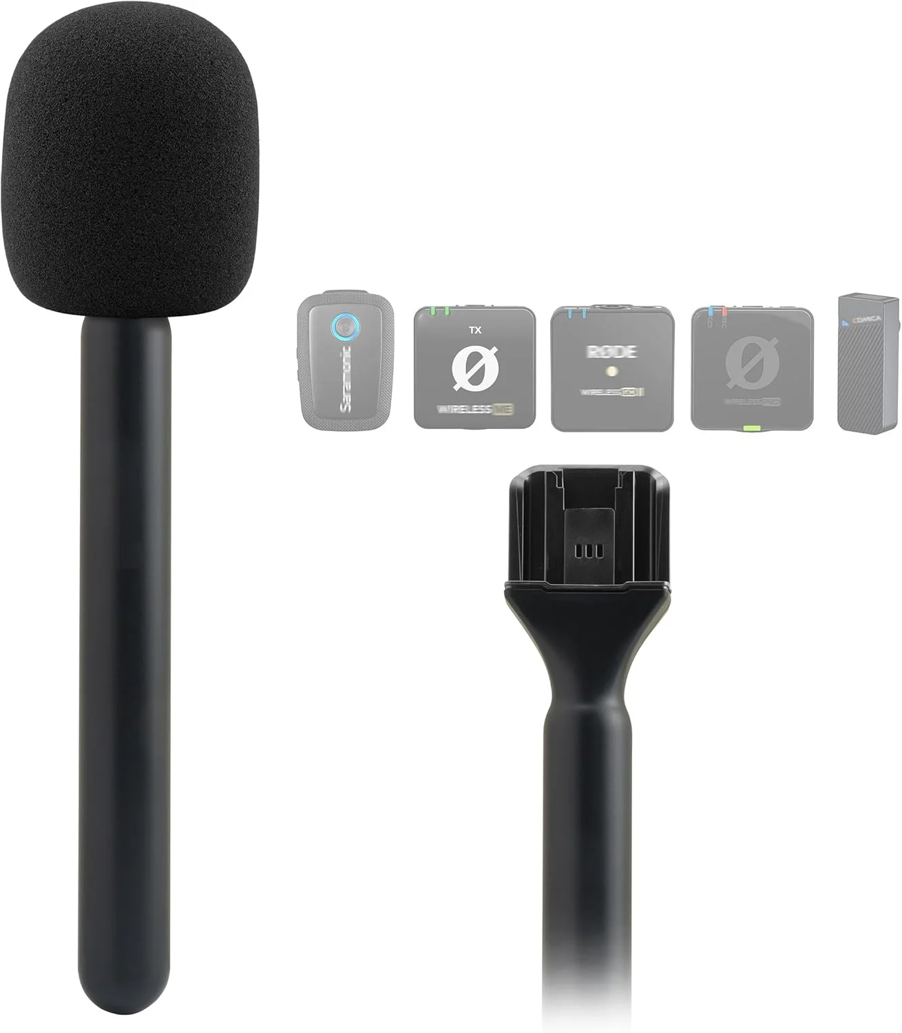 پایه میکروفون برای Rode، نگهدارنده برای Comica BoomX-D2 Vimo C3 / GODOX MoveLink M2 II/Saramonic BLINK500B2+ / آداپتور نصب دسته میکروفون بی‌سیم Shure MoveMic