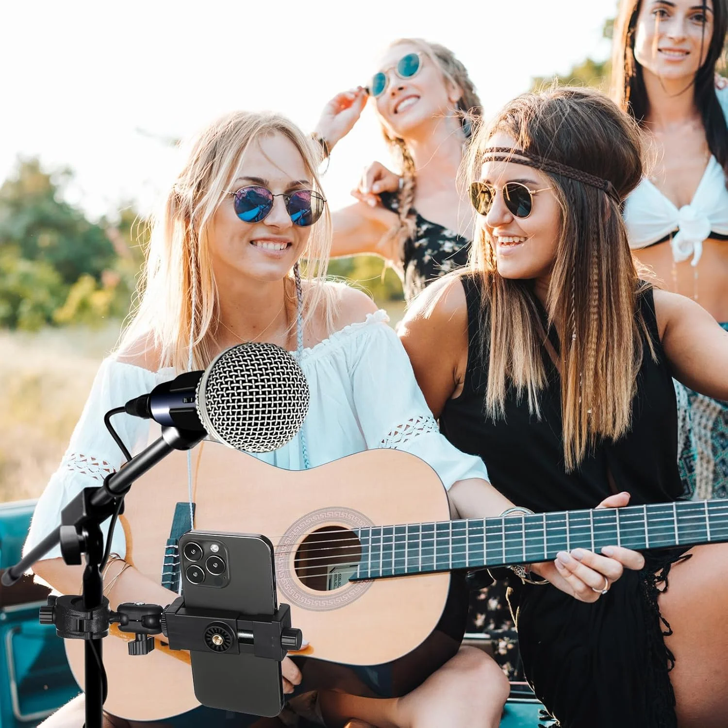 نگهدارنده گوشی موبایل پایه میکروفون Kingdder بسته 6 عددی، نگهدارنده پایه نت موسیقی، چرخش 360 درجه قابل تنظیم، گیره نگهدارنده گوشی برای کنسرت، سخنرانی، اجرای زنده نگهدارنده گوشی موبایل پایه میکروفون Kingdder بسته 6 عددی، نگهدارنده پایه نت موسیقی، چرخش 360 درجه قابل تنظیم، گیره نگهدارنده گوشی برای کنسرت، سخنرانی، اجرای زنده