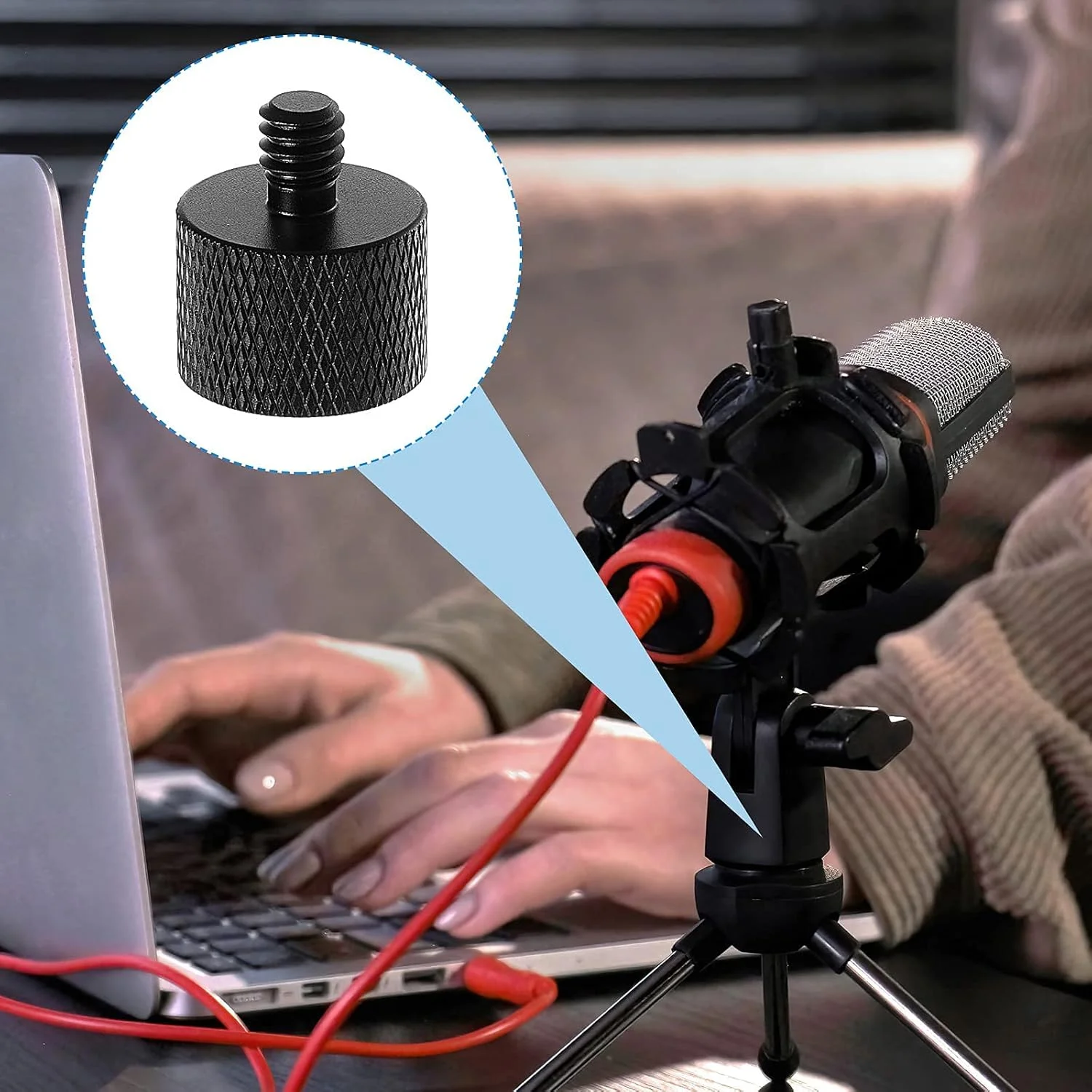 تبدیل پایه میکروفون KASTWAVE، پیچ میکروفون 5/8 اینچ مادگی به 3/8 اینچ نری و 3/8 اینچ مادگی به 5/8 اینچ نری برای اتصال پایه میکروفون به سه پایه و آداپتور دوربین (8 عدد، مشکی) تبدیل پایه میکروفون KASTWAVE، پیچ میکروفون 5/8 اینچ مادگی به 3/8 اینچ نری و 3/8 اینچ مادگی به 5/8 اینچ نری برای اتصال پایه میکروفون به سه پایه و آداپتور دوربین (8 عدد، مشکی)