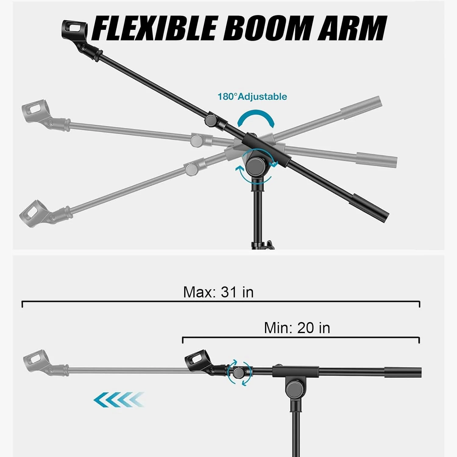 پایه میکروفون GLEAM - پایه میکروفون سه پایه به همراه کیف حمل (سه پایه)