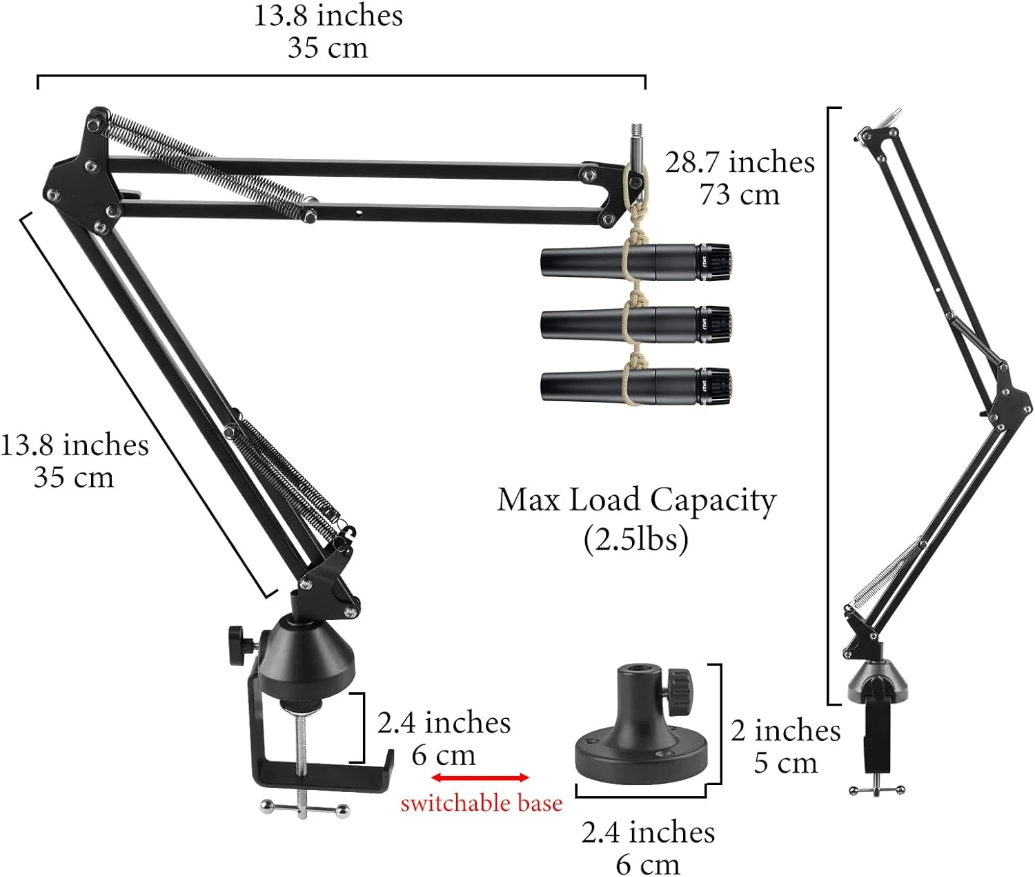 بازوی میکروفون Geekria for Creators سازگار با Shure MV7+، MV88+، SM7B، MV7، MV7X، SM58، SM57، آداپتور بازوی بوم میکروفون، پایه تعلیق، بازوی قیچی میکروفون، نگهدارنده پایه رومیزی بازوی میکروفون Geekria for Creators سازگار با Shure MV7+، MV88+، SM7B، MV7، MV7X، SM58، SM57، آداپتور بازوی بوم میکروفون، پایه تعلیق، بازوی قیچی میکروفون، نگهدارنده پایه رومیزی