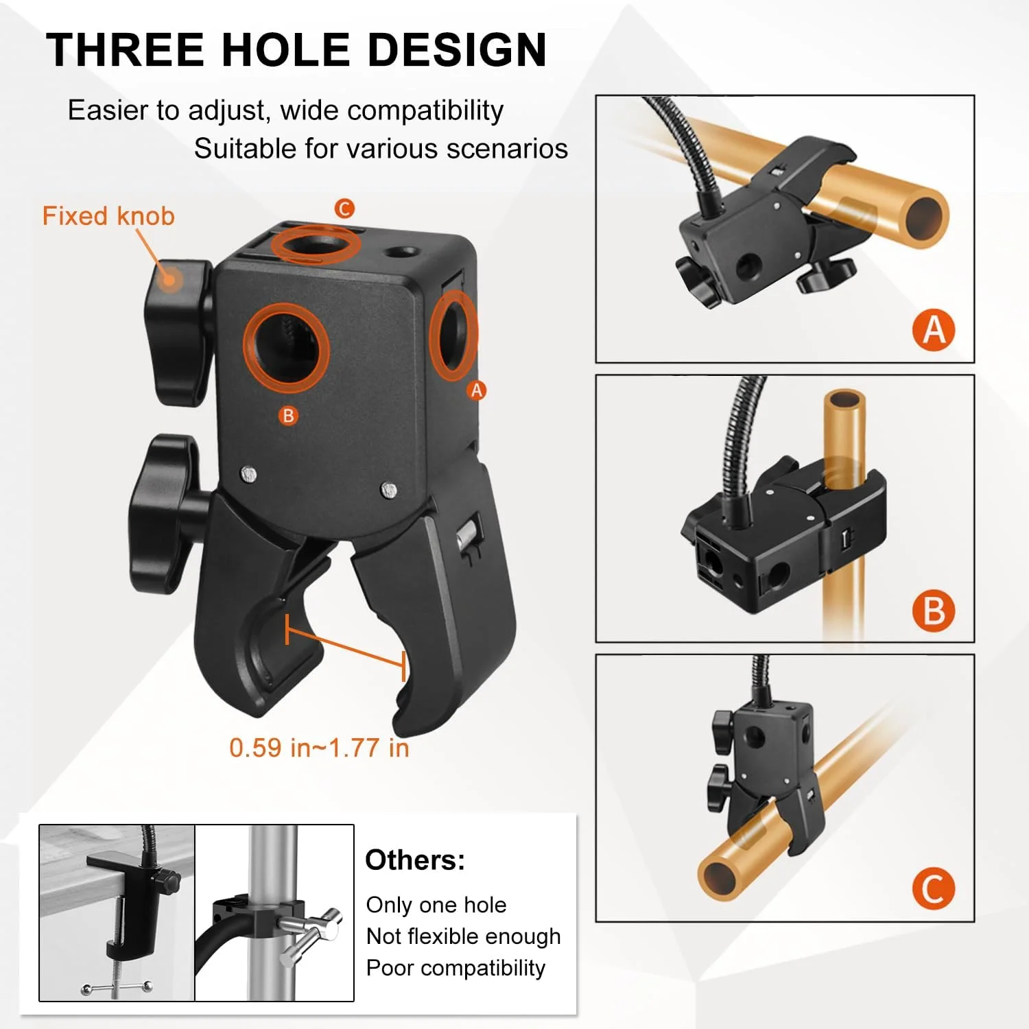 پایه میکروفون گردن غازی، پایه بازوی میکروفون انعطاف پذیر، پایه میکروفون رومیزی با گیره سوپر کلمپ و آداپتور 3/8 اینچ به 5/8 اینچ، سازگار با Shure/Fifine / AT2020 / Pyle/Blue Snowball/Razer (13 اینچ)