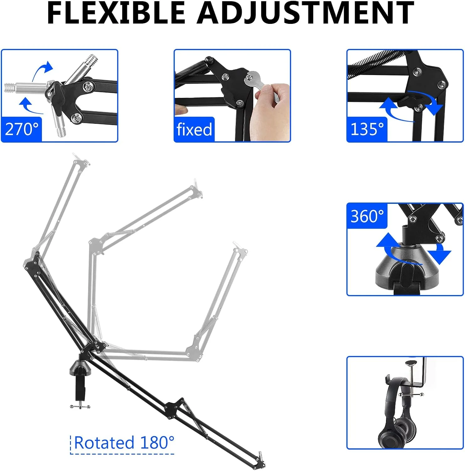 بازوی میکروفون Geekria for Creators سازگار با Shure MV7+، MV88+، SM7B، MV7، MV7X، SM58، SM57، آداپتور بازوی بوم میکروفون، پایه تعلیق، بازوی قیچی میکروفون، نگهدارنده پایه رومیزی بازوی میکروفون Geekria for Creators سازگار با Shure MV7+، MV88+، SM7B، MV7، MV7X، SM58، SM57، آداپتور بازوی بوم میکروفون، پایه تعلیق، بازوی قیچی میکروفون، نگهدارنده پایه رومیزی