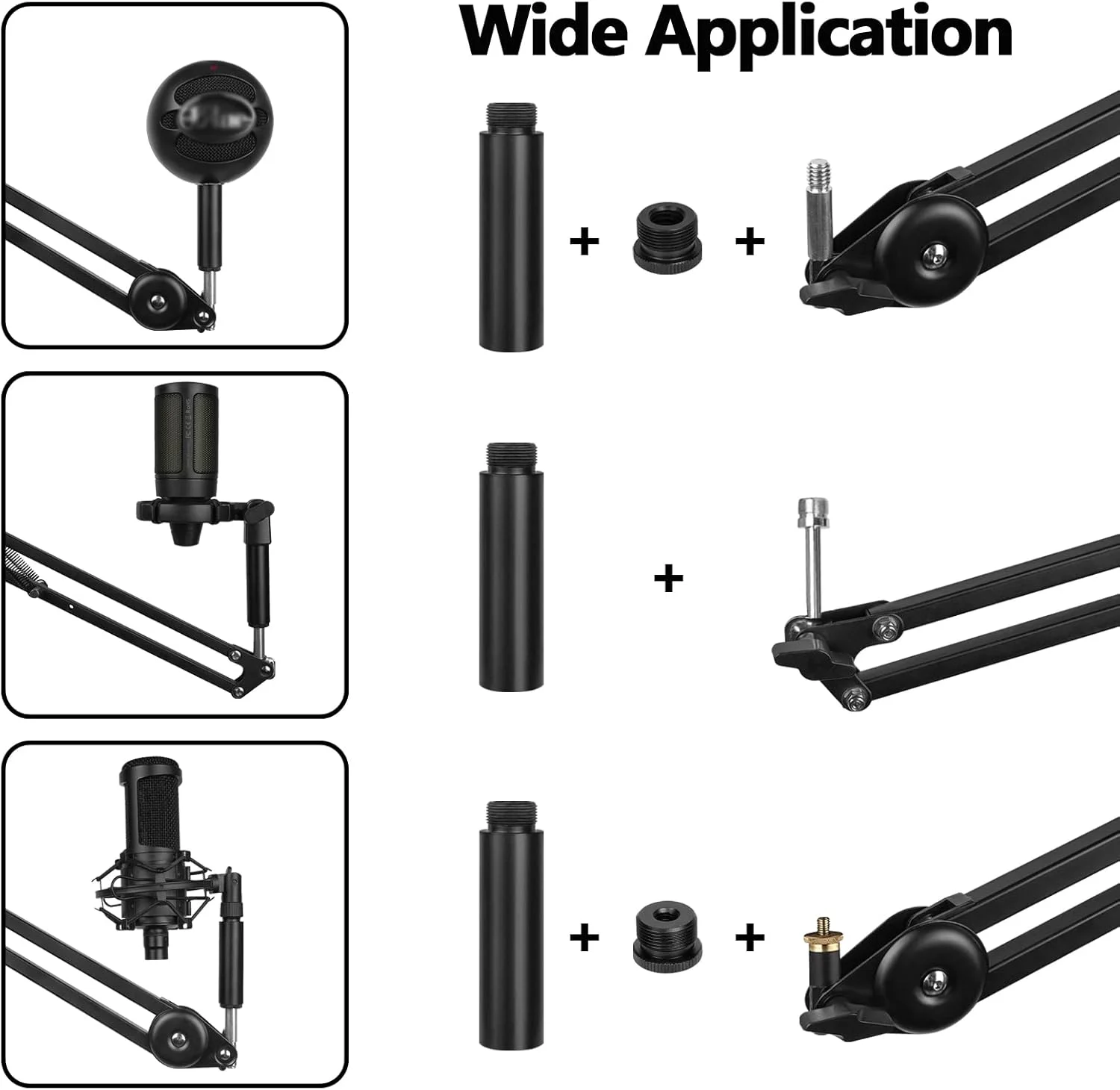 آداپتور افزایش طول پایه میکروفون Geekria for Creators، تبدیل 5/8 اینچ نری به 3/8 اینچ مادگی و 5/8 اینچ نری به 1/4 اینچ مادگی، لوله افزایش طول بازویی میکروفون 5/8 اینچ نری به 5/8 اینچ مادگی (مشکی / بسته 3 عددی)