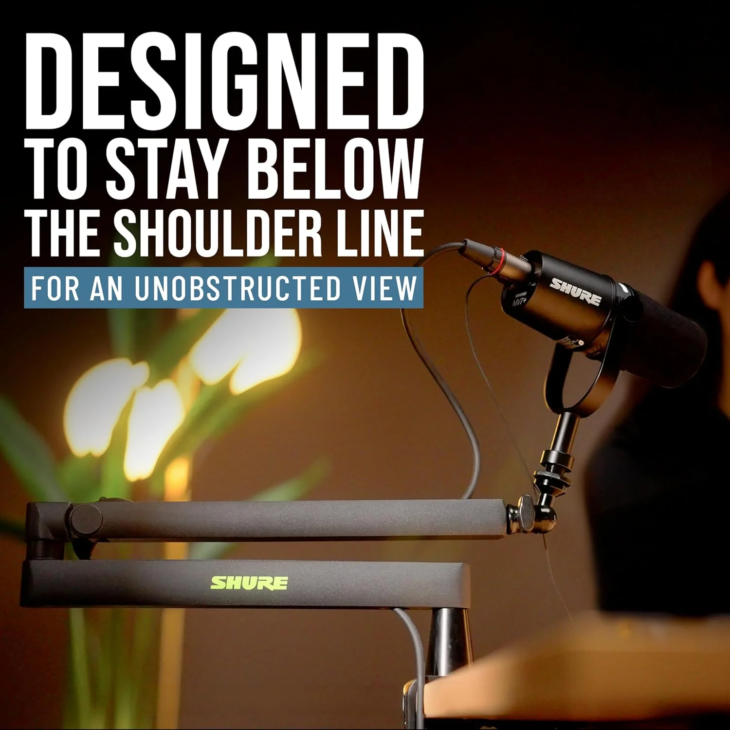 پایه میکروفون رومیزی بازویی شور سری Broadcast مدل SH-BROADCAST2 - مناسب پادکست، استریم و استفاده در منزل