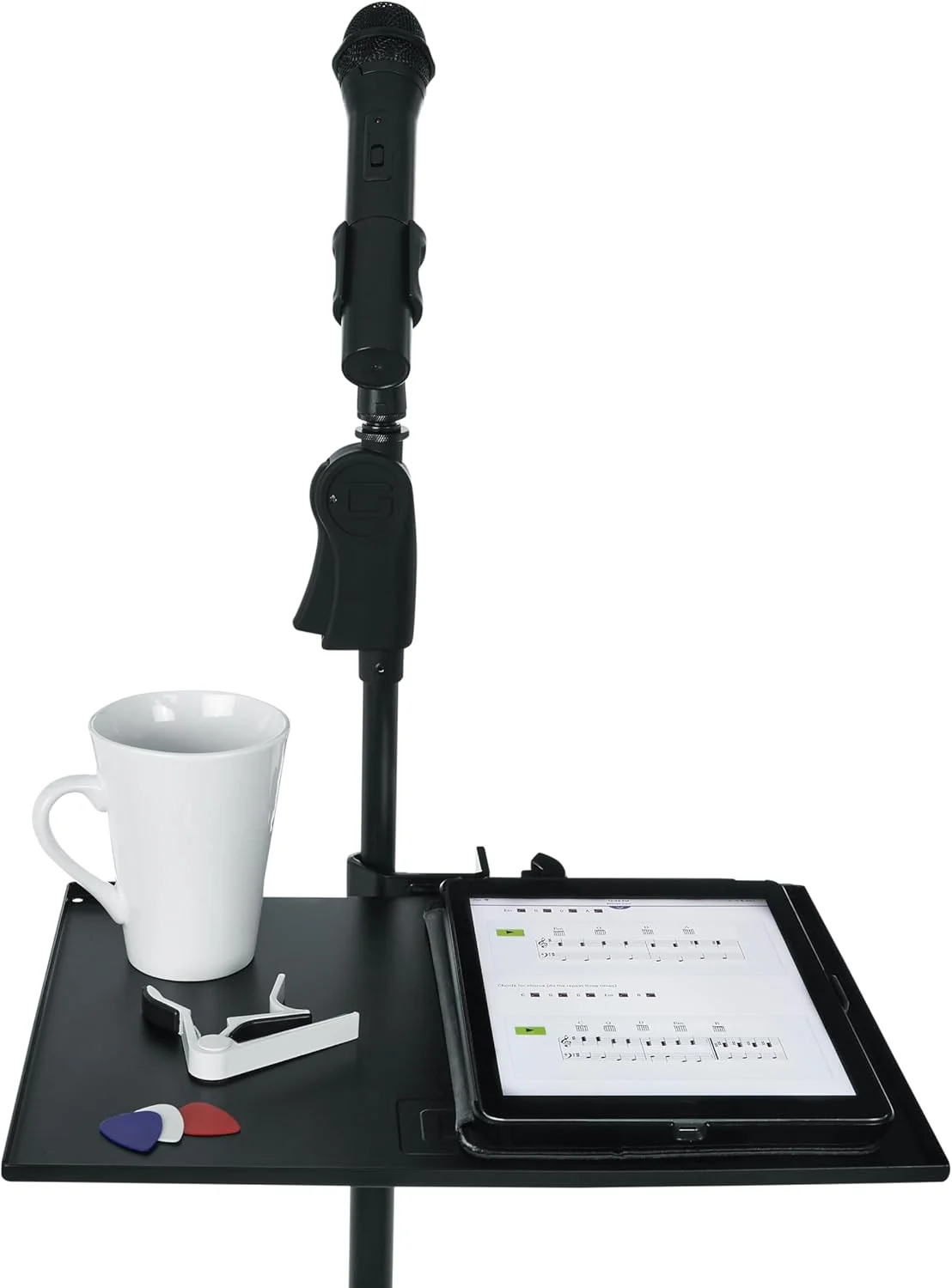 نگهدارنده گیره ای قفسه ابزار میکروفون Gator Frameworks، ابعاد سطح 28 در 38 سانتی متر با ظرفیت تحمل وزن 4.5 کیلوگرم، مشکی، 28 در 38 سانتی متر (Gfw-Shelf1115)