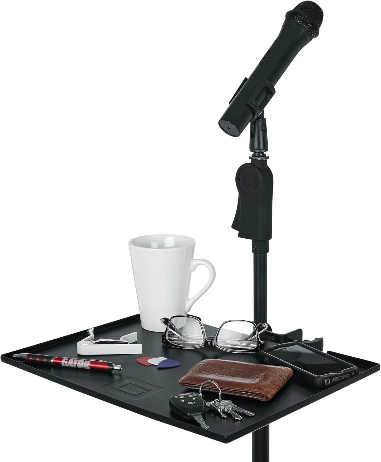 نگهدارنده گیره ای قفسه ابزار میکروفون Gator Frameworks، ابعاد سطح 28 در 38 سانتی متر با ظرفیت تحمل وزن 4.5 کیلوگرم، مشکی، 28 در 38 سانتی متر (Gfw-Shelf1115)