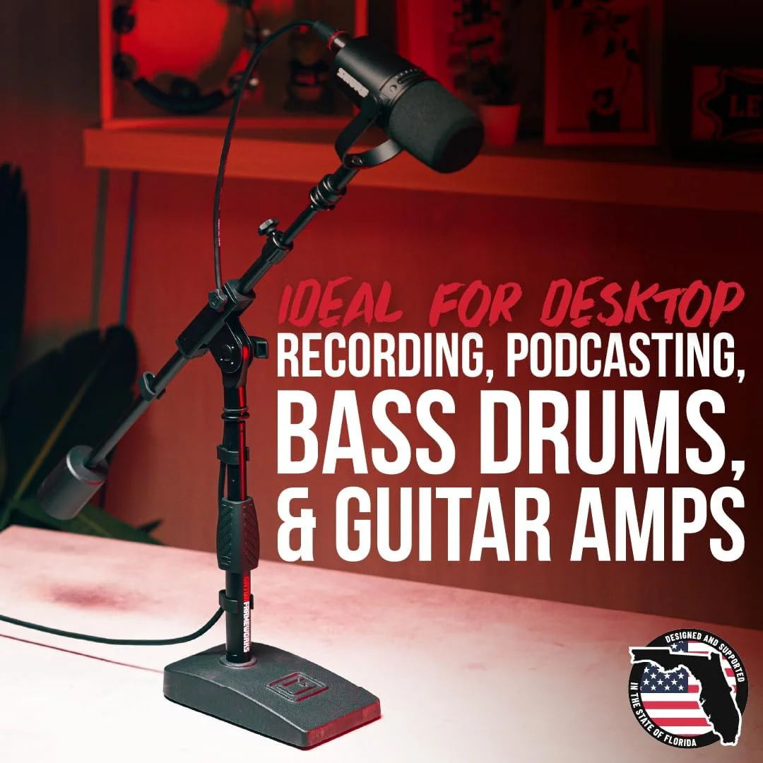 پایه میکروفون رومیزی سنگین Gator Frameworks با بازوی تلسکوپی و وزنه تعادل 1.1 کیلوگرمی؛ ایده آل برای ضبط صدا و استریمینگ (GFW-MIC-0822)