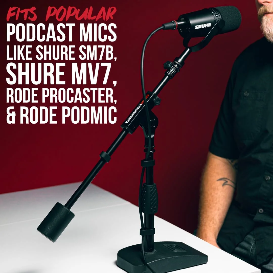 پایه میکروفون رومیزی سنگین Gator Frameworks با بازوی تلسکوپی و وزنه تعادل 1.1 کیلوگرمی؛ ایده آل برای ضبط صدا و استریمینگ (GFW-MIC-0822)