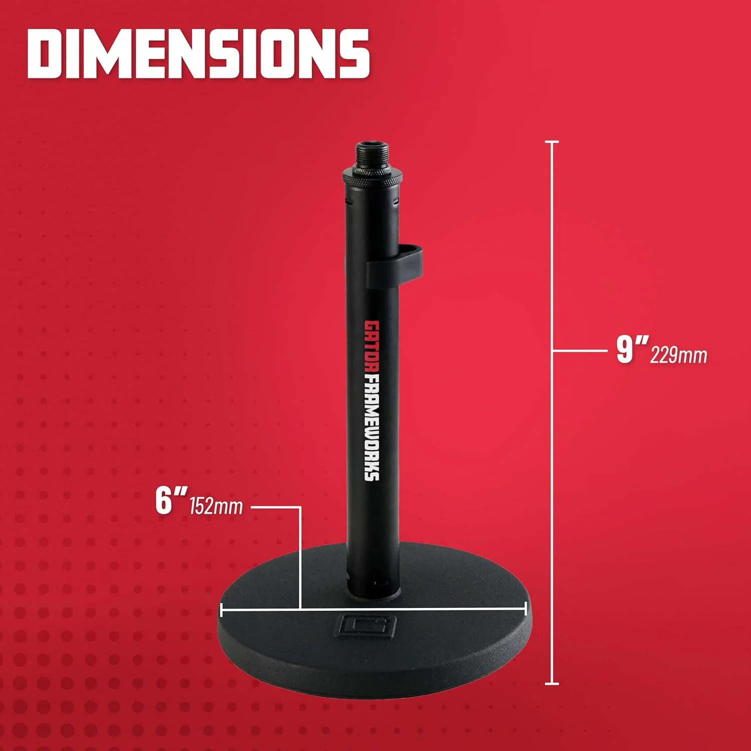 پایه میکروفون رومیزی استاندارد گیتور فریم‌ورکز با ارتفاع ثابت (GFW-MIC-0600)