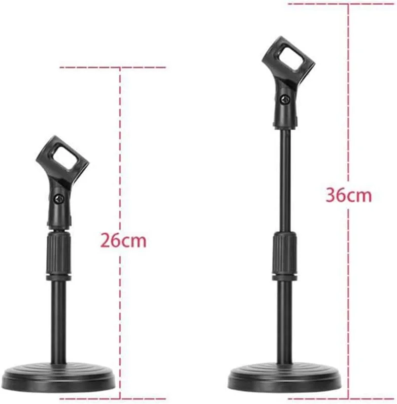 پایه میکروفون رومیزی eWINNER استودیو با گیره میکروفون و پایه آهنی سنگین/تاشو/جمع شونده و قابل تنظیم برای پخش زنده/پادکست/آواز/کامپیوتر/جلسات و سخنرانی ها