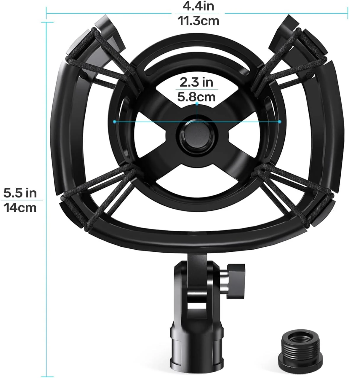لرزه گیر میکروفون سفارشی برای Razer Seiren، پایه نگهدارنده الاستیک ضد لرزش با آداپتور پیچی سازگار با میکروفون های Razer Seiren V3 Mini USB V2