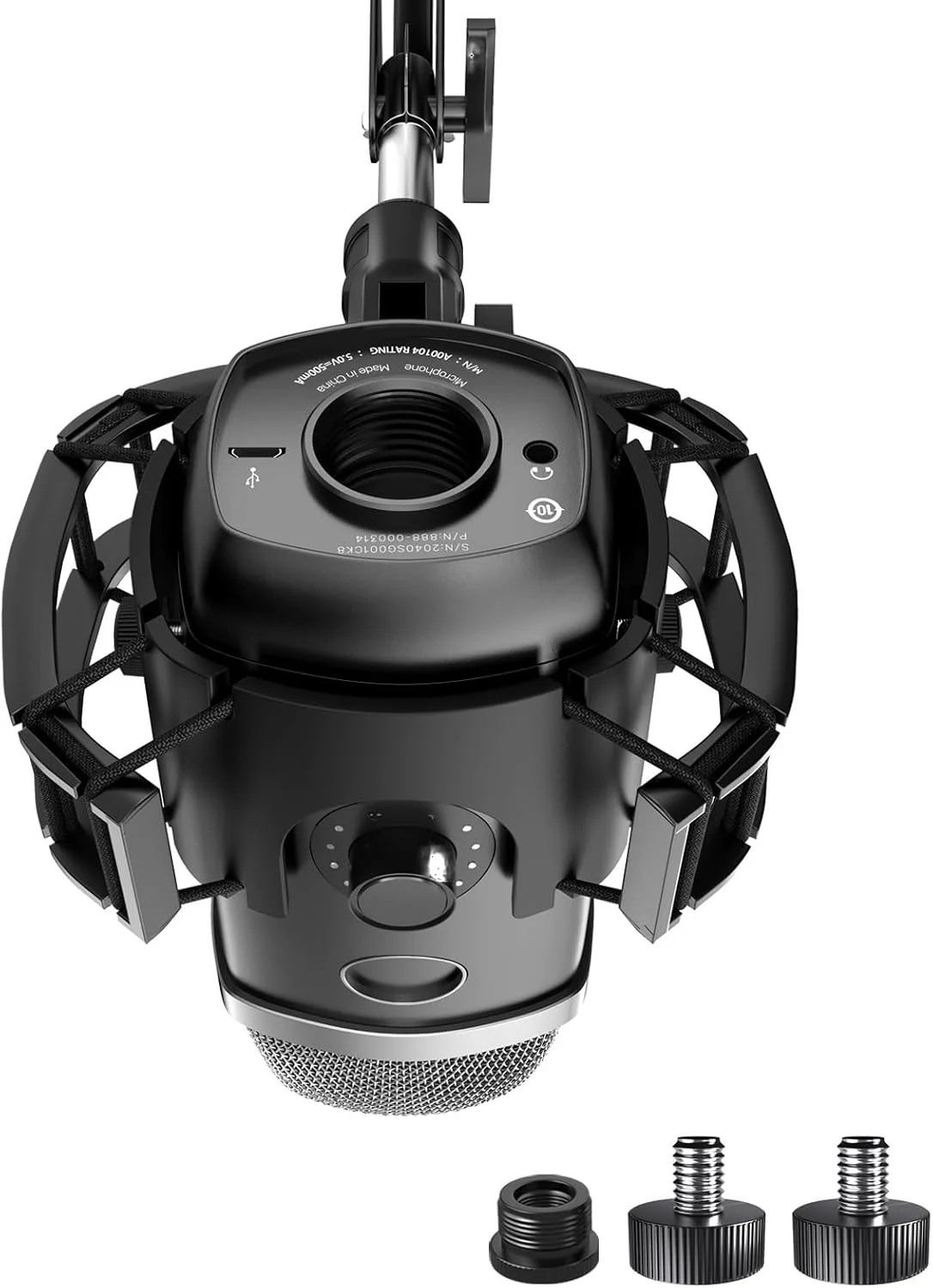 لرزه گیر میکروفون سفارشی برای Blue Yeti X مدل 2025، پایه ضد لرزش الاستیک با گیره نگهدارنده و آداپتور پیچی سازگار با میکروفون Yeti X