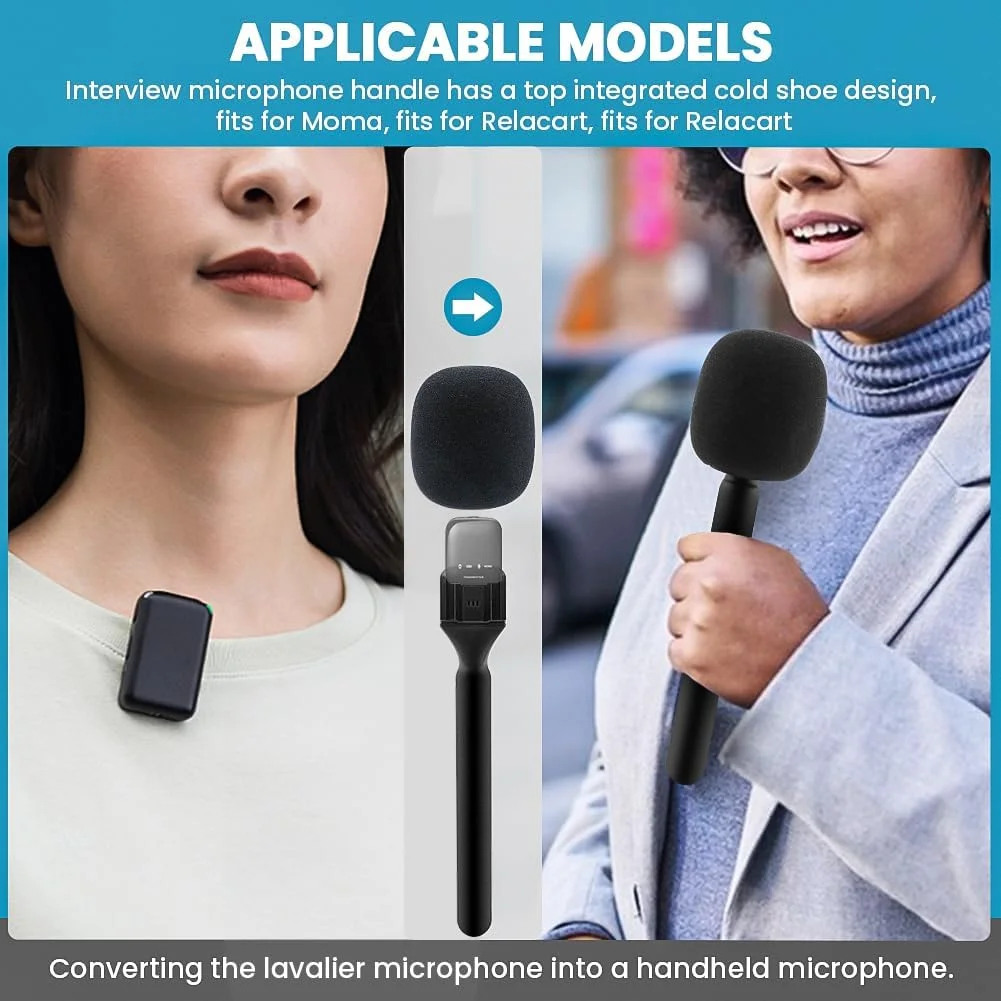نگهدارنده میکروفون بی سیم برای DJI Mic 2، آداپتور میکروفون مصاحبه بی سیم، آداپتور نصب دستی برای Rode