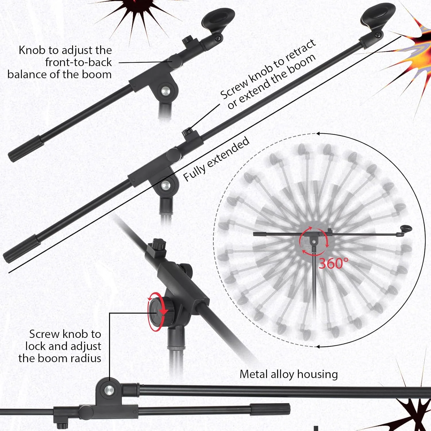 پایه میکروفون یک دستی 3 عددی با پایه گرد سنگین وزن، پایه میکروفون با قابلیت تنظیم ارتفاع 90 تا 160 سانتی متر، بازوی تلسکوپی میکروفون، نگهدارنده میکروفون برای اجرای کنسرت آواز پایه میکروفون یک دستی 3 عددی با پایه گرد سنگین وزن، پایه میکروفون با قابلیت تنظیم ارتفاع 90 تا 160 سانتی متر، بازوی تلسکوپی میکروفون، نگهدارنده میکروفون برای اجرای کنسرت آواز