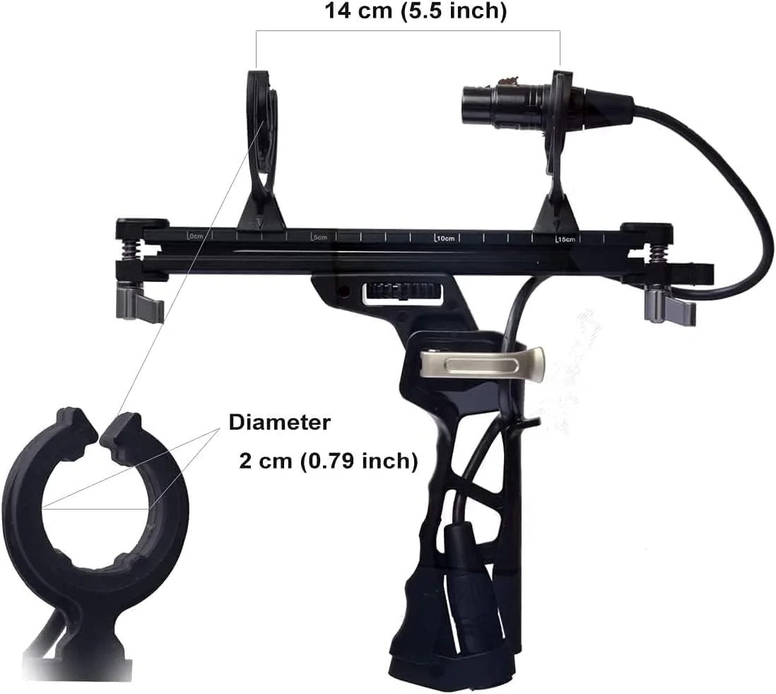 محافظ میکروفون DF DIGITALFOTO Micolive با بادگیر خزدار، شیشه بادگیر میکروفون و سیستم لرزه‌گیر، سازگار با سری Rode NTG، خط AT875R، سری Sennheiser MKE 600