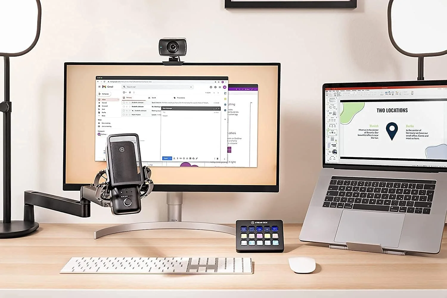 بازوی میکروفون Elgato Wave Mic Arm LP - بازوی میکروفون ممتاز با طراحی کم حجم، دارای کانال های مدیریت کابل، گیره رومیزی، نصب همه کاره و کاملا قابل تنظیم، ایده آل برای پادکست، استریمینگ، بازی و دفتر کار خانگی