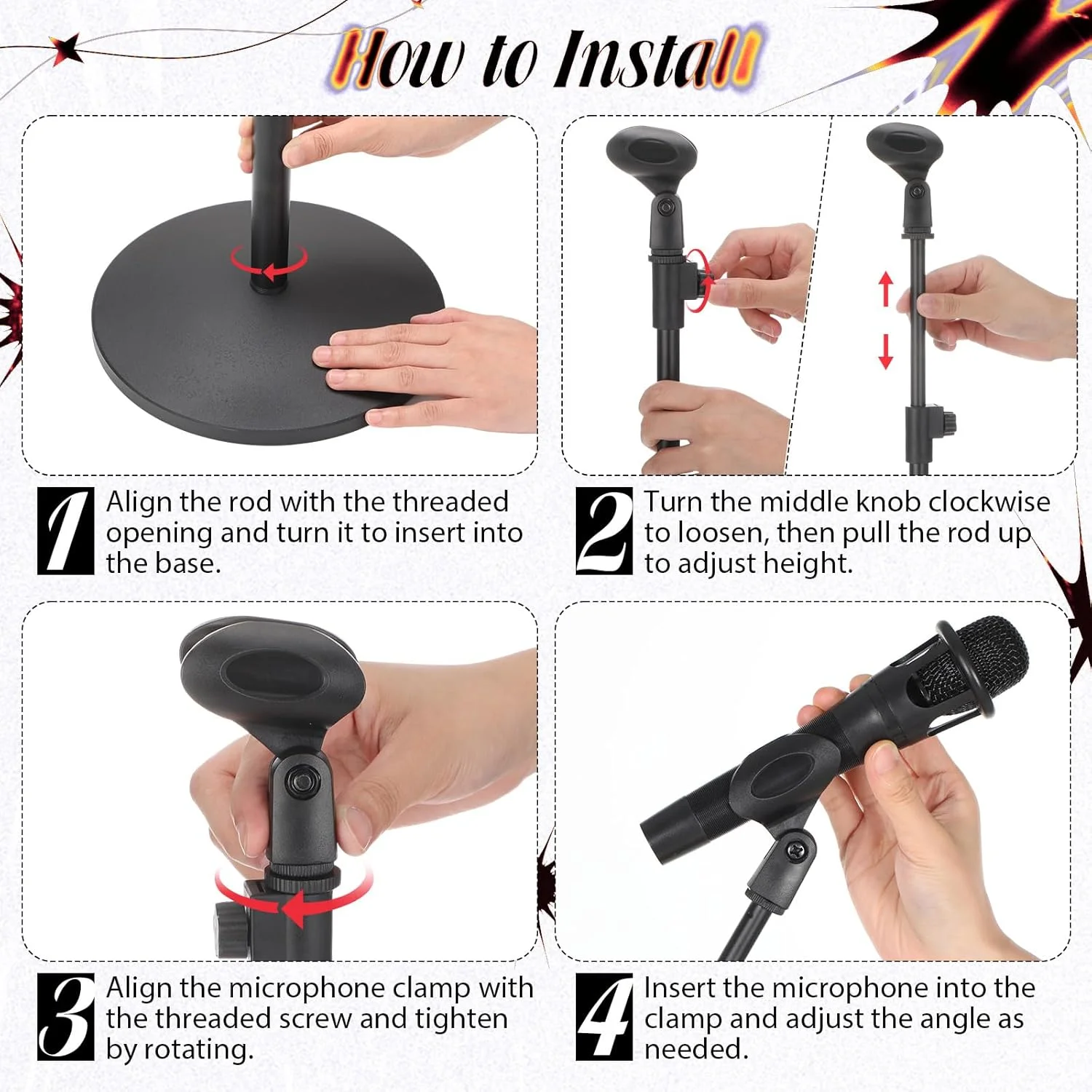 پایه میکروفون یک دستی 3 عددی با پایه گرد سنگین وزن، پایه میکروفون با قابلیت تنظیم ارتفاع 90 تا 160 سانتی متر، بازوی تلسکوپی میکروفون، نگهدارنده میکروفون برای اجرای کنسرت آواز پایه میکروفون یک دستی 3 عددی با پایه گرد سنگین وزن، پایه میکروفون با قابلیت تنظیم ارتفاع 90 تا 160 سانتی متر، بازوی تلسکوپی میکروفون، نگهدارنده میکروفون برای اجرای کنسرت آواز