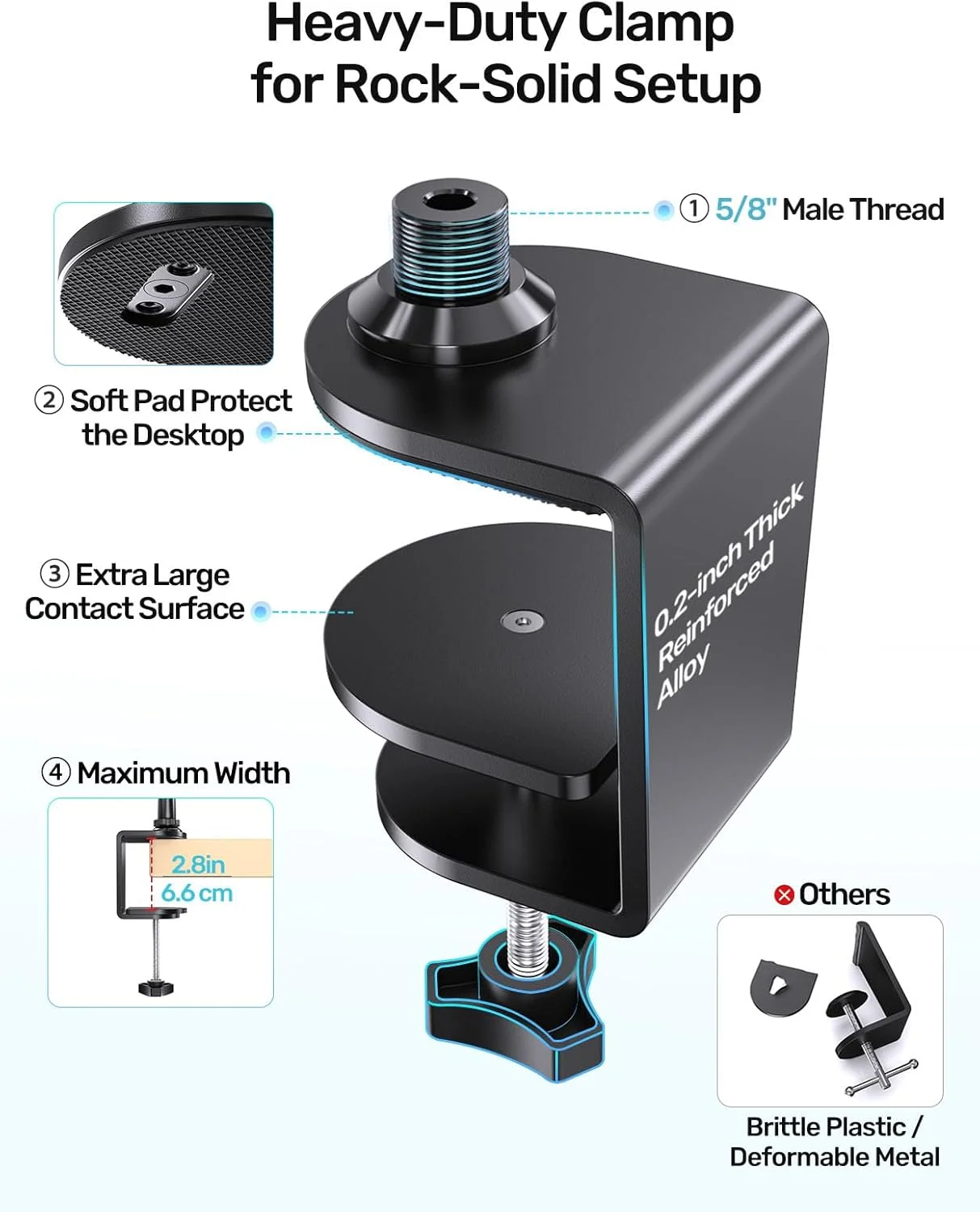 پایه میکروفون گردن غازی 19 اینچی برای میز
