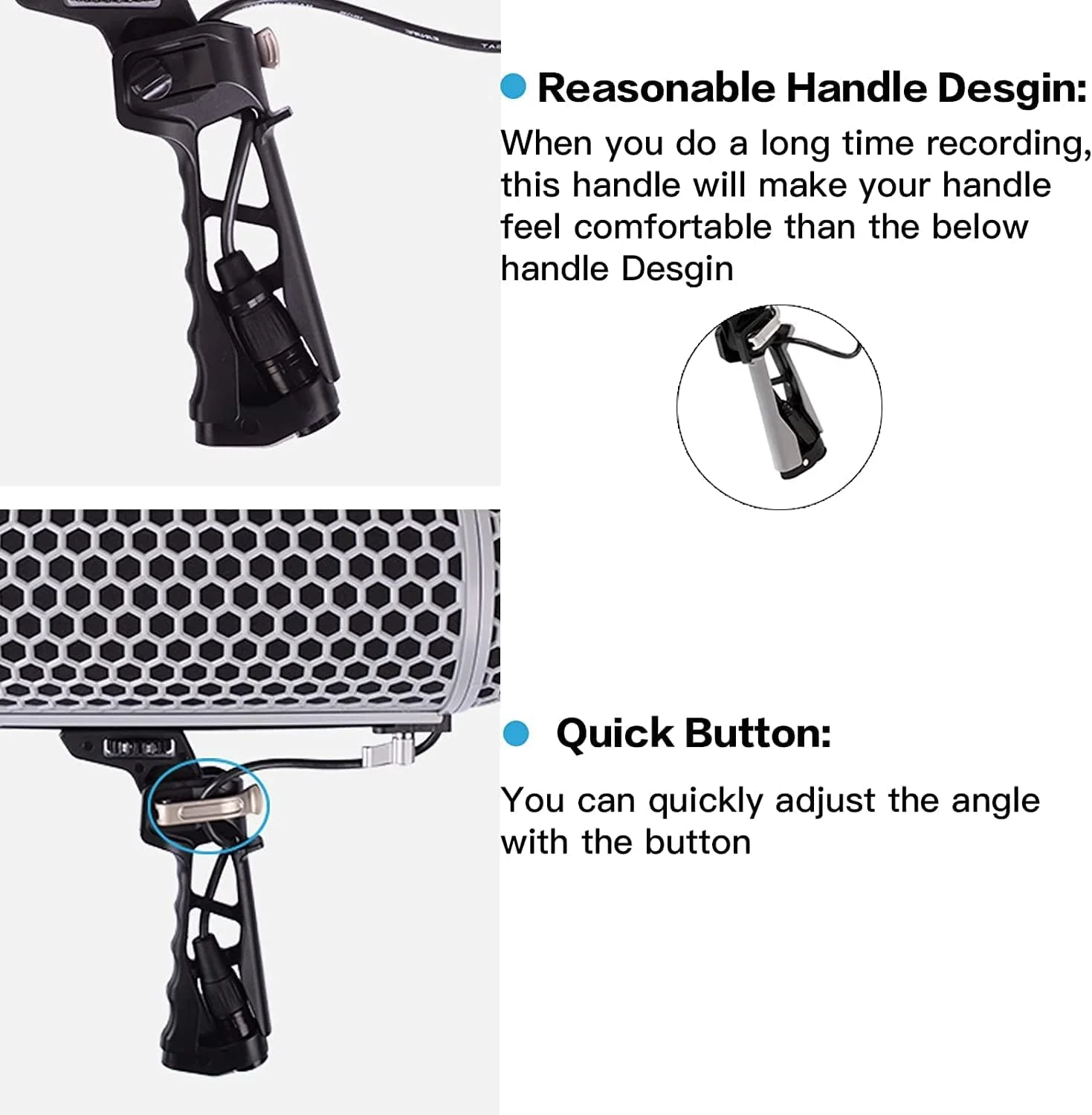 محافظ میکروفون DF DIGITALFOTO Micolive با بادگیر خزدار، شیشه بادگیر میکروفون و سیستم لرزه‌گیر، سازگار با سری Rode NTG، خط AT875R، سری Sennheiser MKE 600