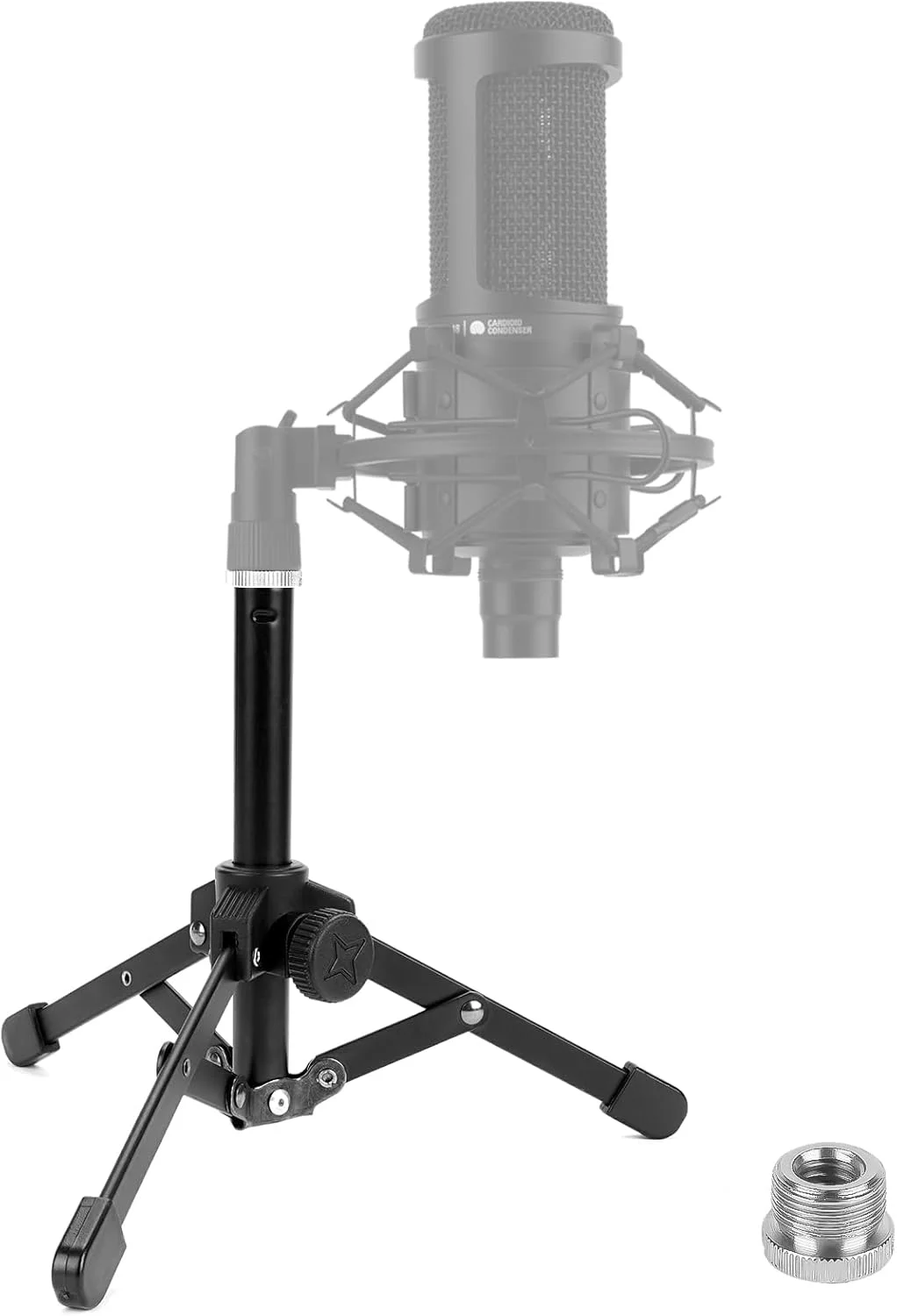 پایه میکروفون رومیزی سه پایه Geekria for Creators سازگار با میکروفون های ATH AT2020, AT2020USB, AT2035, AT2050, ATR2500x، پایه میکروفون رومیزی با پایه های تاشو ضد لغزش