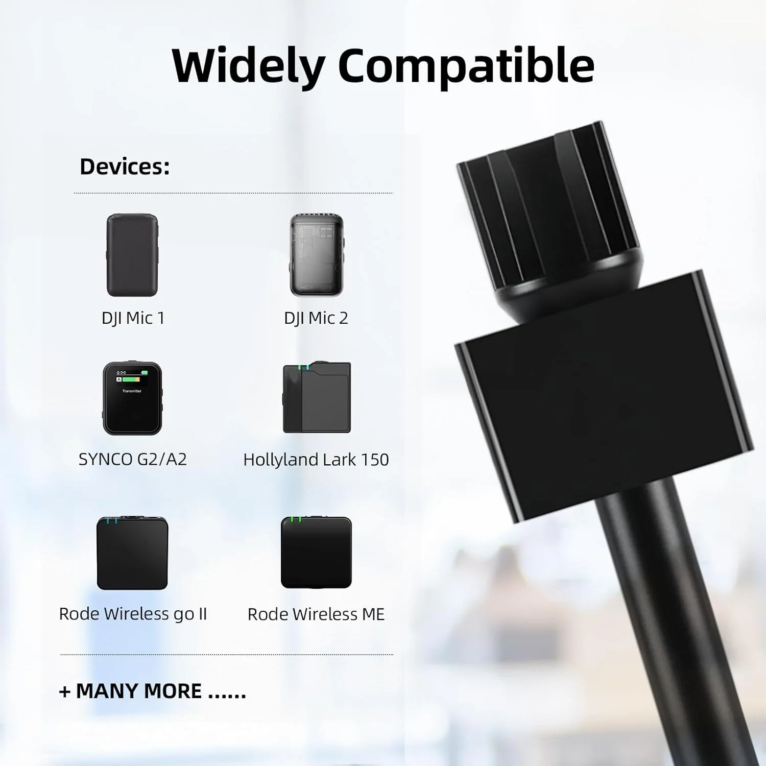 دسته میکروفون برای میکروفون های DJI Rode، پایه نگهدارنده دستی برای Wireless GO2، آداپتور ریگ مصاحبه به همراه فوم های رنگی