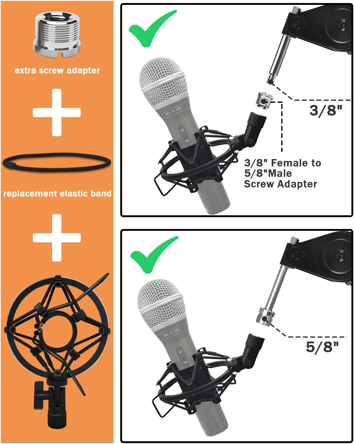 لرزه گیر میکروفون برای میکروفون های با قطر 28 تا 32 میلی متر مانند AT2005-USB، Shure PGA48 PGA58