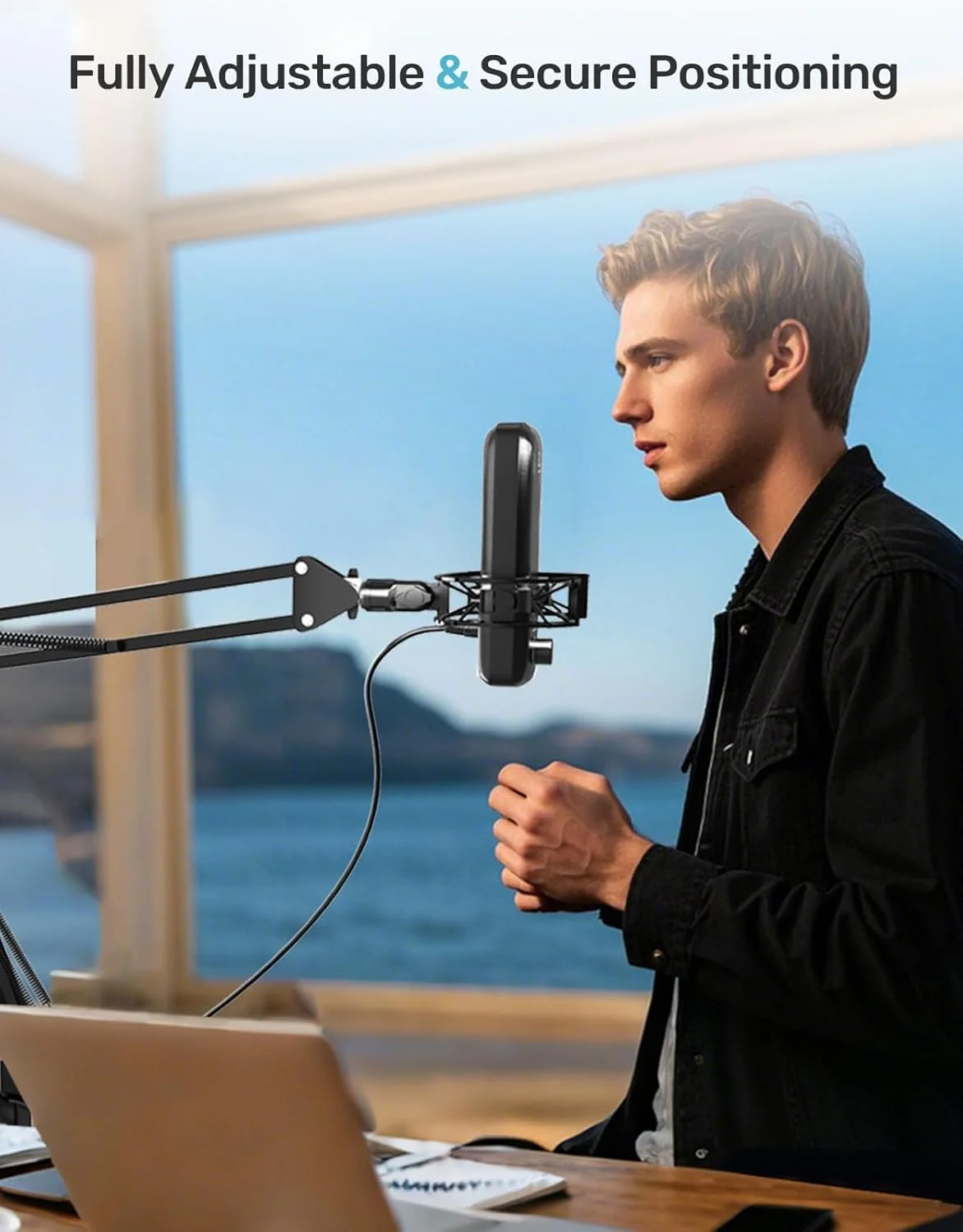 لرزه‌گیر میکروفون Wave، سازگار با میکروفون‌های Elgato Wave 1 و Wave 3، دارای قاب فلزی و طراحی سیستم تعلیق الاستیک تقویت‌شده، با آداپتور پیچ 3/8 اینچ یا 1/4 اینچ