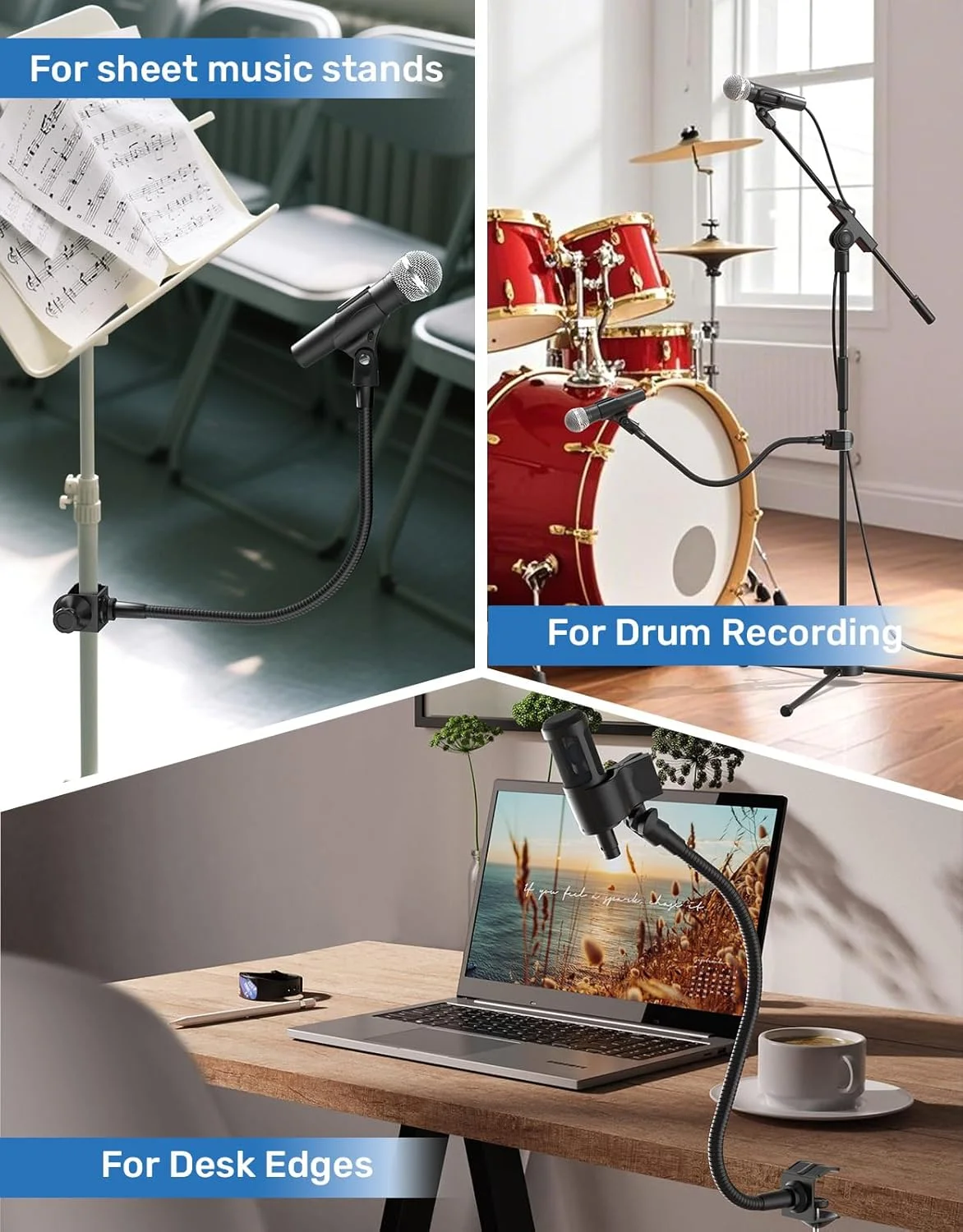 پایه میکروفون گردن غازی، 19 اینچ پایه میکروفون گردن غازی، 19 اینچ