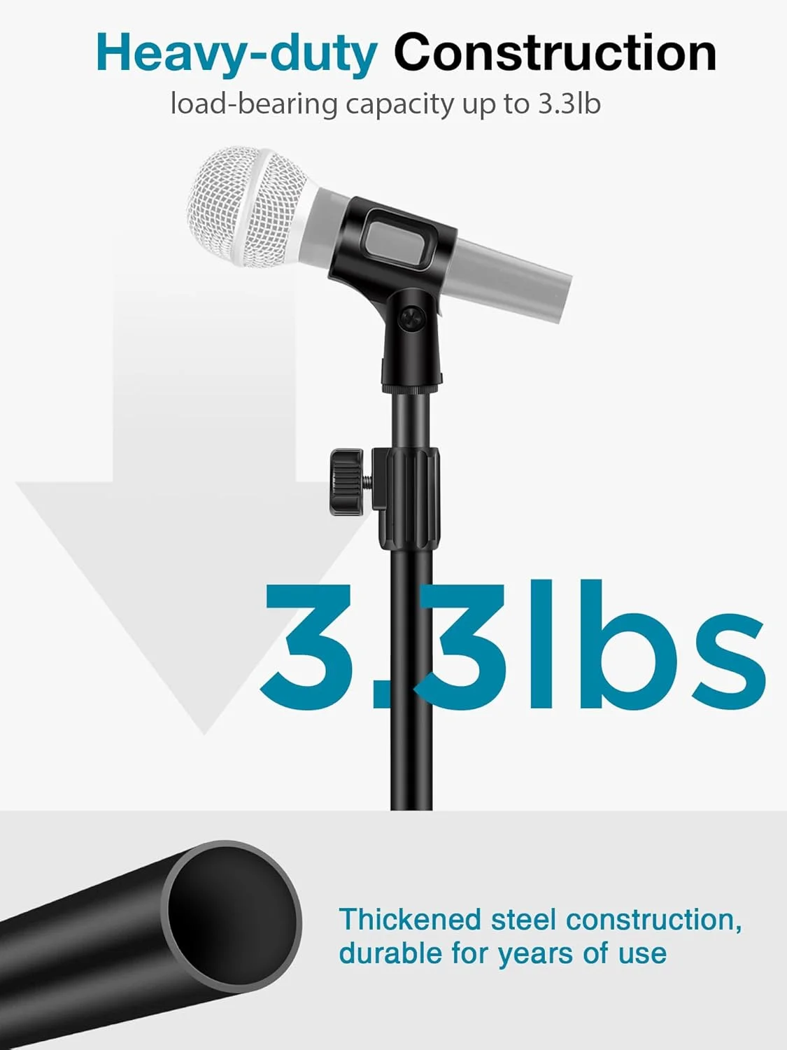 پایه میکروفون رومیزی InnoGear، پایه میکروفون رومیزی قابل تنظیم ارتقا یافته با گیره میکروفون و پیچ 5/8 اینچ نر به 3/8 اینچ ماده برای میکروفون های Blue Yeti Snowball Spark و سایر میکروفون ها