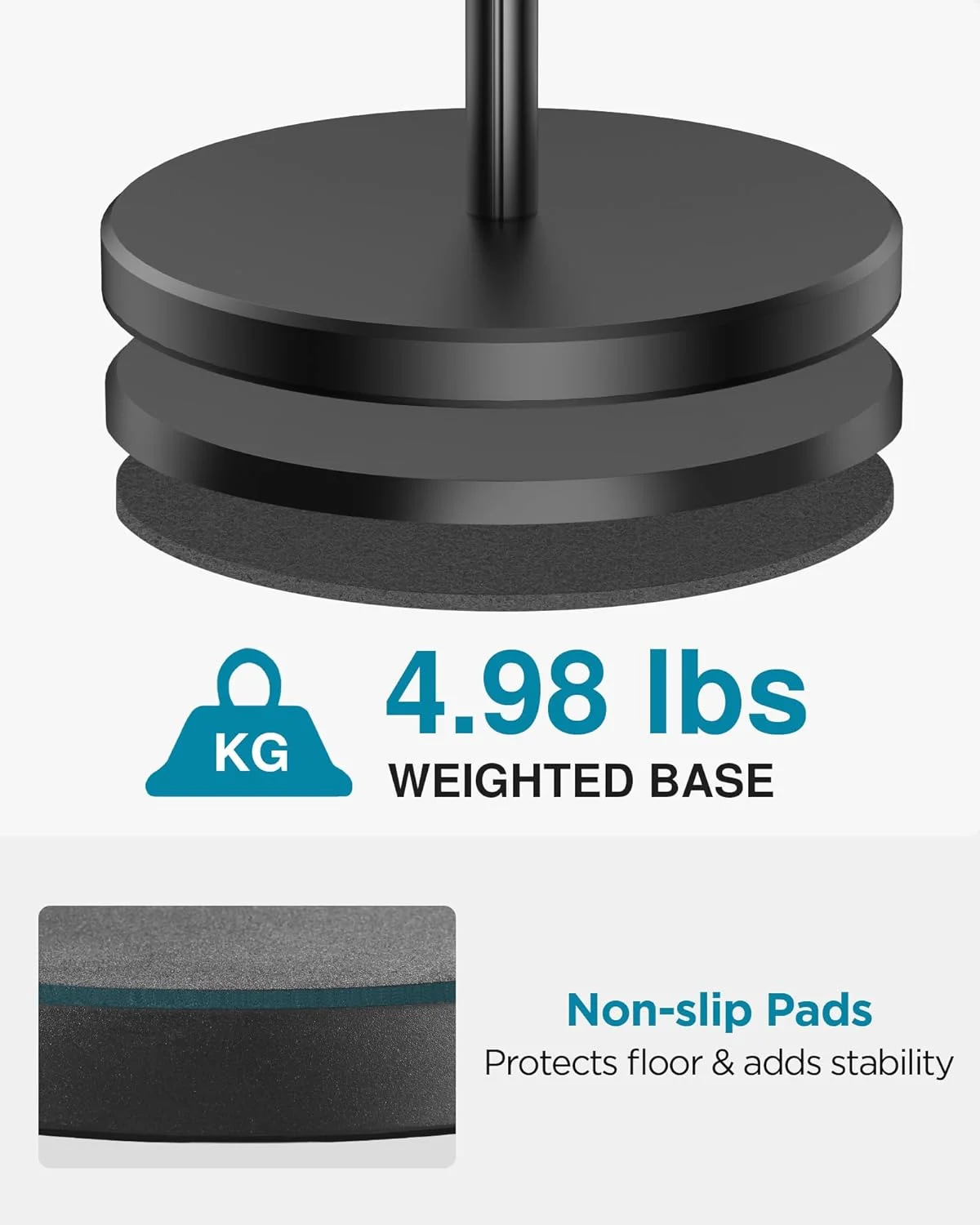 پایه میکروفون تلسکوپی InnoGear، قابل تنظیم ارتفاع از 55 تا 173 سانتی متر، پایه میکروفون بوم با پایه سنگین برای میکروفون های مختلف