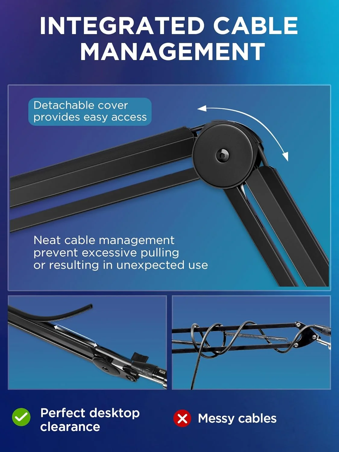 بازوی میکروفون InnoGear با مدیریت کابل برای میکروفون های Blue Yeti FIFINE AM8 K669B HyperX QuadCast S SoloCast AT2020 Shure SM7B MV7 و سایر میکروفون ها بازوی میکروفون InnoGear با مدیریت کابل برای میکروفون های Blue Yeti FIFINE AM8 K669B HyperX QuadCast S SoloCast AT2020 Shure SM7B MV7 و سایر میکروفون ها