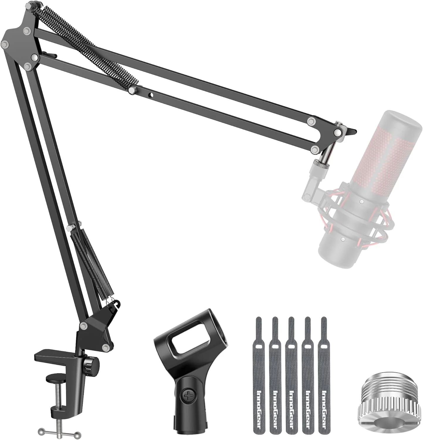 پایه میکروفون بازویی InnoGear مناسب برای میکروفون‌های Blue Yeti HyperX QuadCast SoloCast Snowball Fifine Shure SM7B و سایر میکروفون‌ها، بزرگ