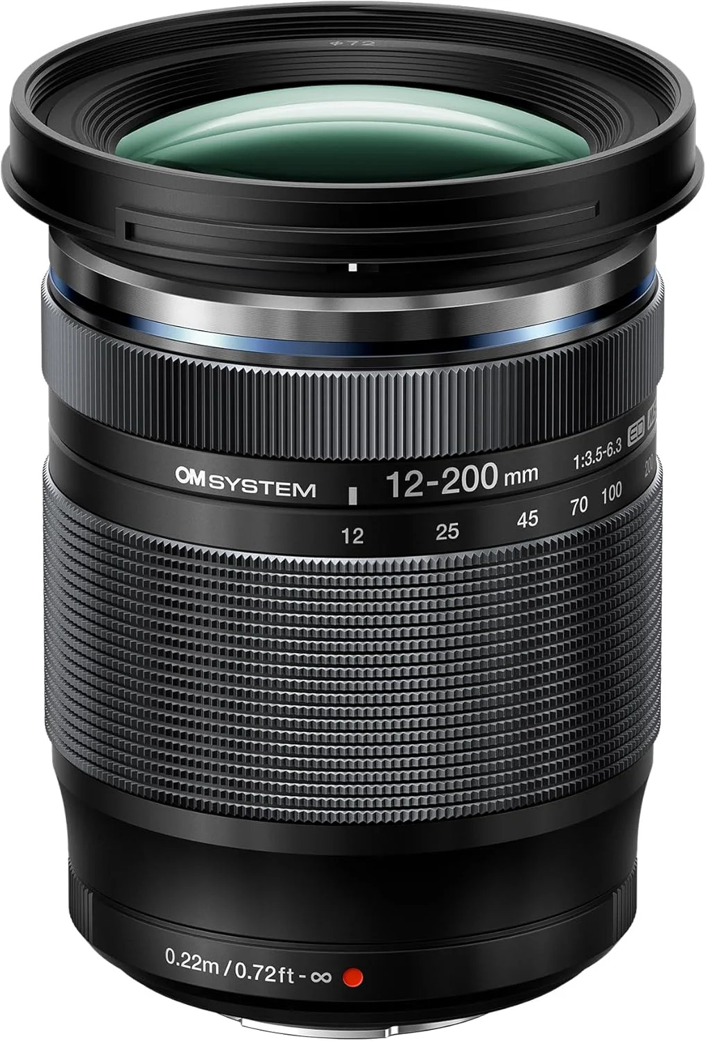 لنز OM SYSTEM Olympus M.Zuiko Digital 12-200mm F3.5-6.3 برای دوربین های سیستم میکرو چهار سوم، زوم قدرتمند 16.6X مناسب فضای باز، طراحی مقاوم در برابر آب و هوا