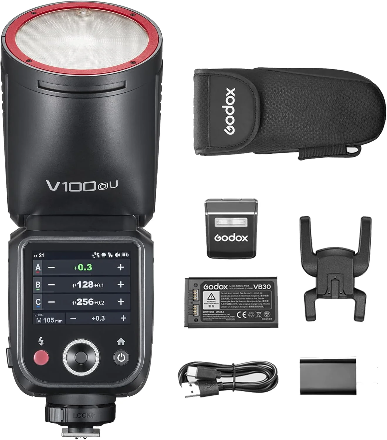 فلاش Godox V100-O برای دوربین های Olympus و Panasonic، فلاش اسپیدلایت دوربین با سر گرد، سیستم بی سیم TTL لمسی 2.4G (ارتقاء Godox V1) فلاش Godox V100-O برای دوربین های Olympus و Panasonic، فلاش اسپیدلایت دوربین با سر گرد، سیستم بی سیم TTL لمسی 2.4G (ارتقاء Godox V1)