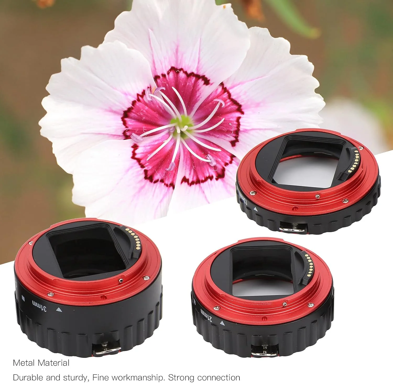 مجموعه لوله های افزایش طول ماکرو با فوکوس خودکار بادوام برای 5D4/5DSR/5DS، آداپتور آلیاژ آلومینیوم برای مانت EF