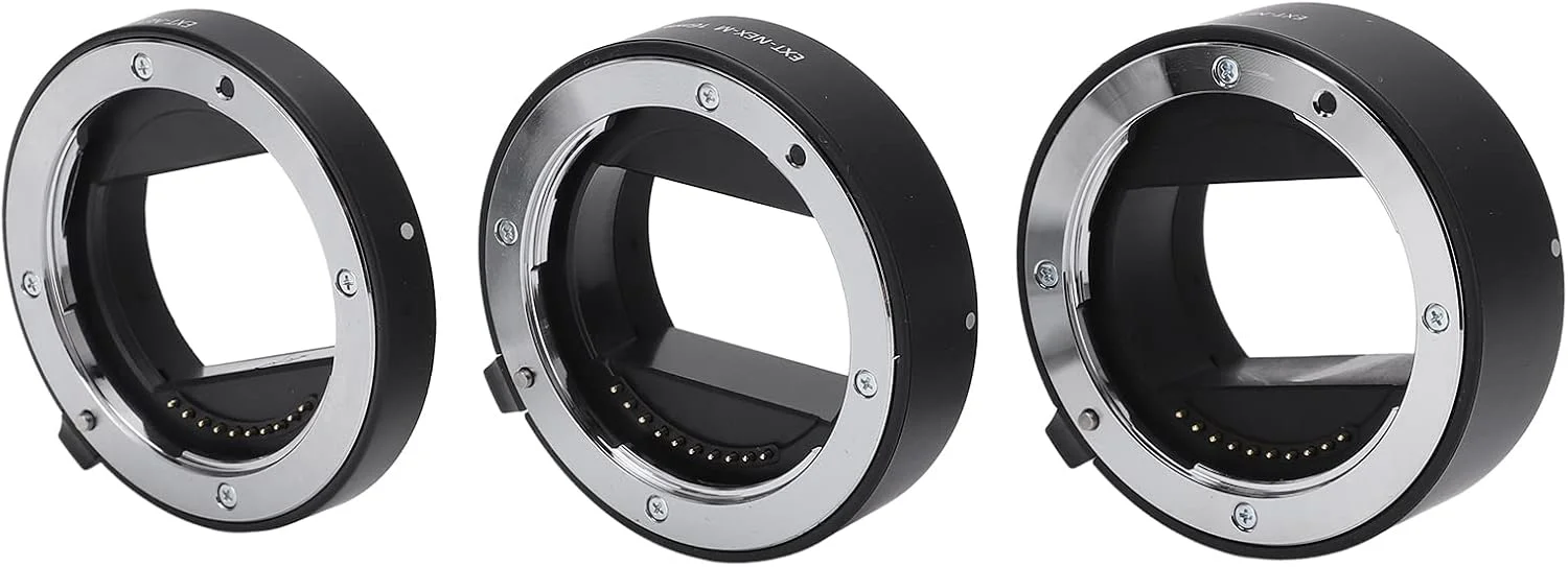 آداپتور لوله افزایش طول ماکرو با فوکوس خودکار 10mm 16mm 21mm برای لنزهای E Mount، ابزارهای عکاسی
