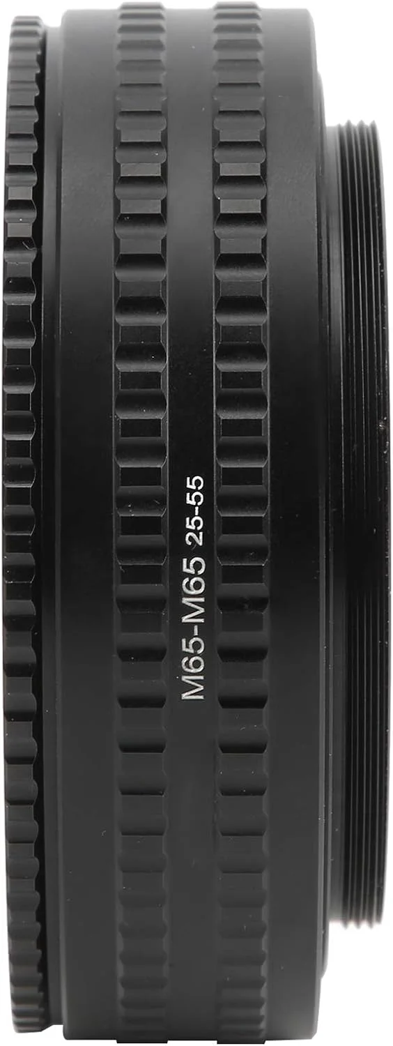 لوله هلیکوئیدی فوکوس 25-55 میلی‌متری، لوله افزایش طول ماکرو برای کنترل دقیق فوکوس، جنس آلیاژ آلومینیوم مشکی مناسب برای عکاسی ماکرو