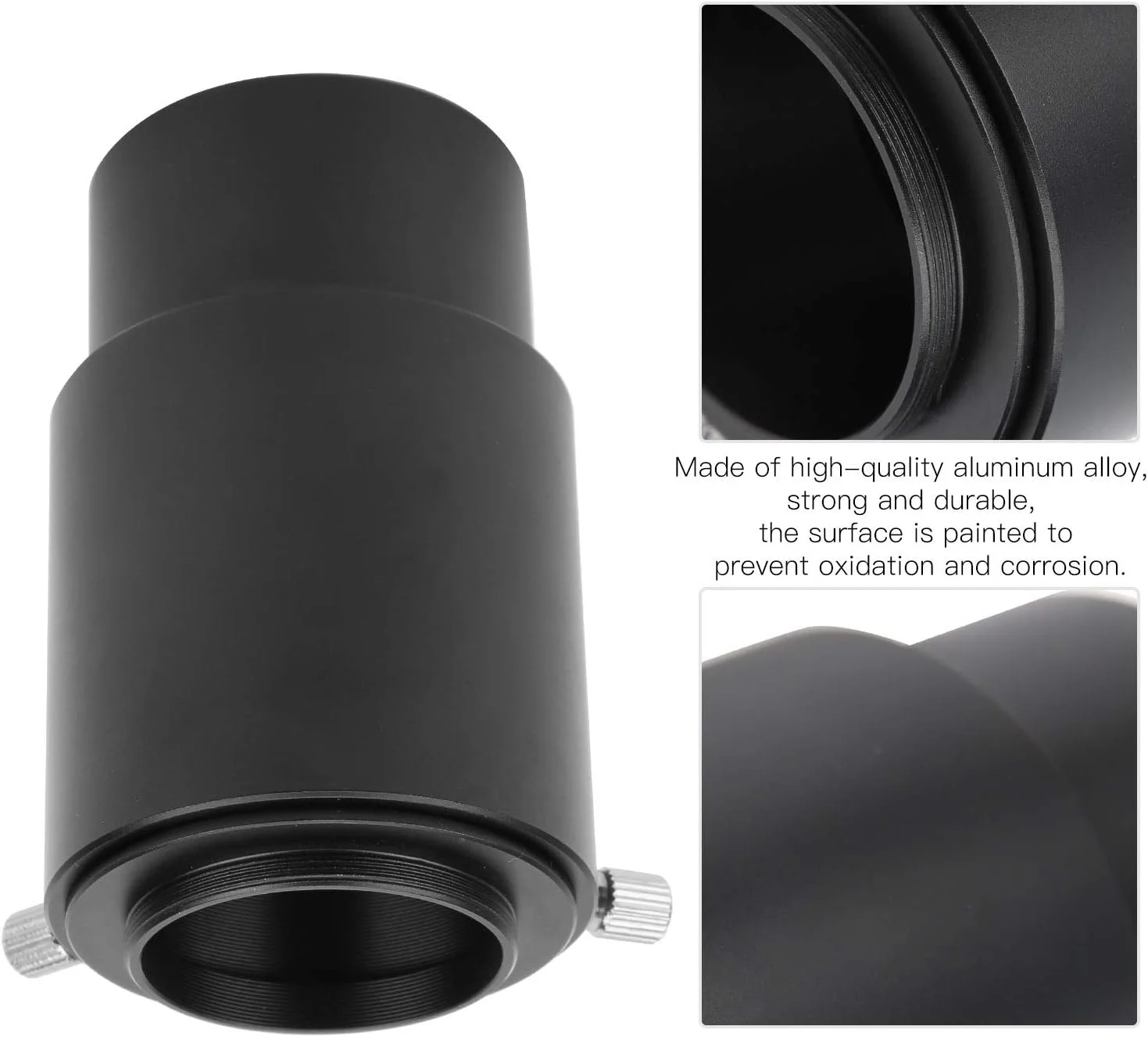 لوله افزایش طول چشمی تلسکوپ فلزی 2 اینچی + حلقه آداپتور دوربین + آداپتور T2 برای EOS T، کیت آداپتور تلسکوپ به دوربین، برای دوربین Canon EF/EFS