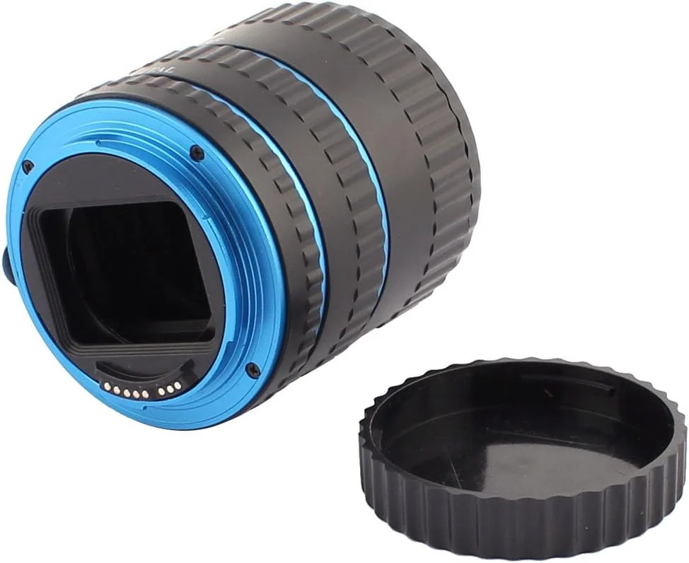 مجموعه حلقه های لوله افزایش طول ماکرو برای لنز دوربین DSLR SLR، ۳ عددی، مشکی آبی