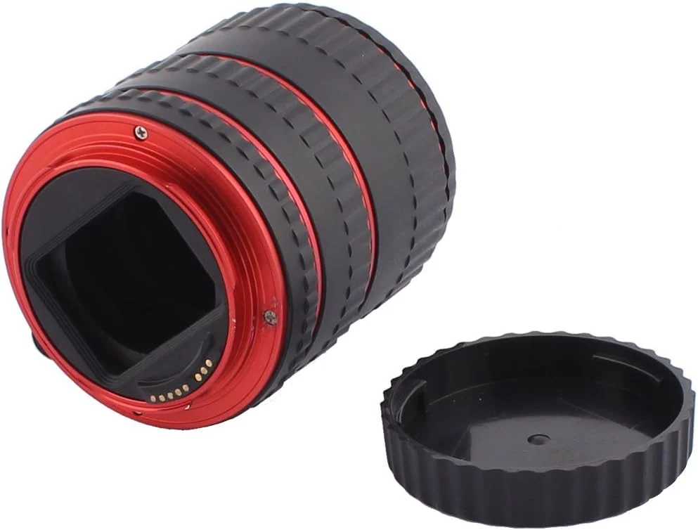 مجموعه حلقه های افزایش فاصله لنز ماکرو برای دوربین های DSLR SLR، ۳ عددی، مشکی قرمز