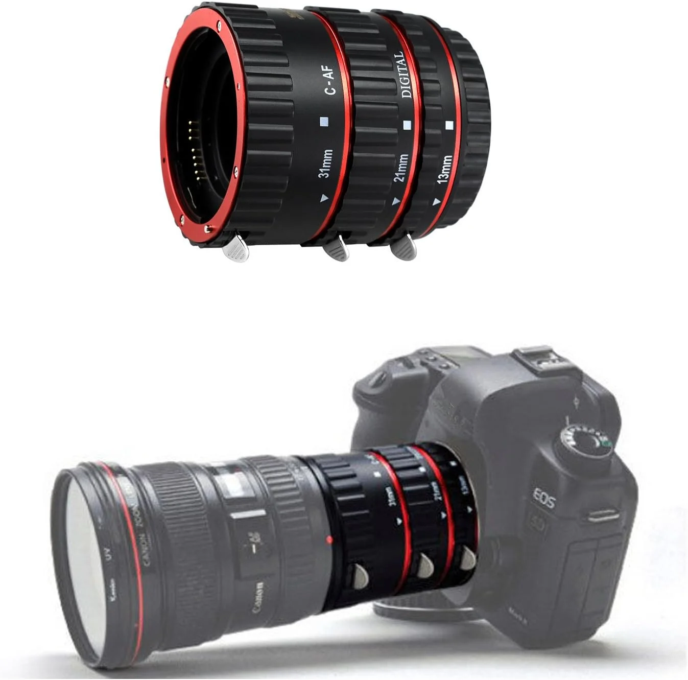 ست لوله افزایش دهنده ماکرو با فوکوس خودکار SHOOT AF برای دوربین های DSLR کانن EOS EF EF-S مدل های 1100D 700D 650D 600D 550D 500D 450D 400D 350D 300D 100D 70D